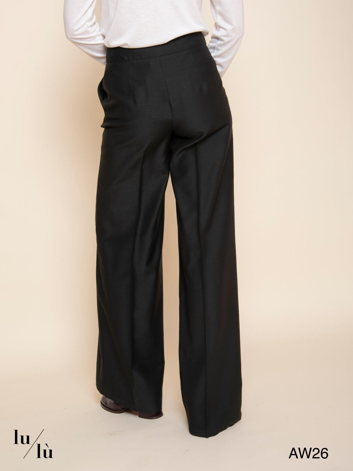 Candeo - Pantalone a palazzo in acetato e lana