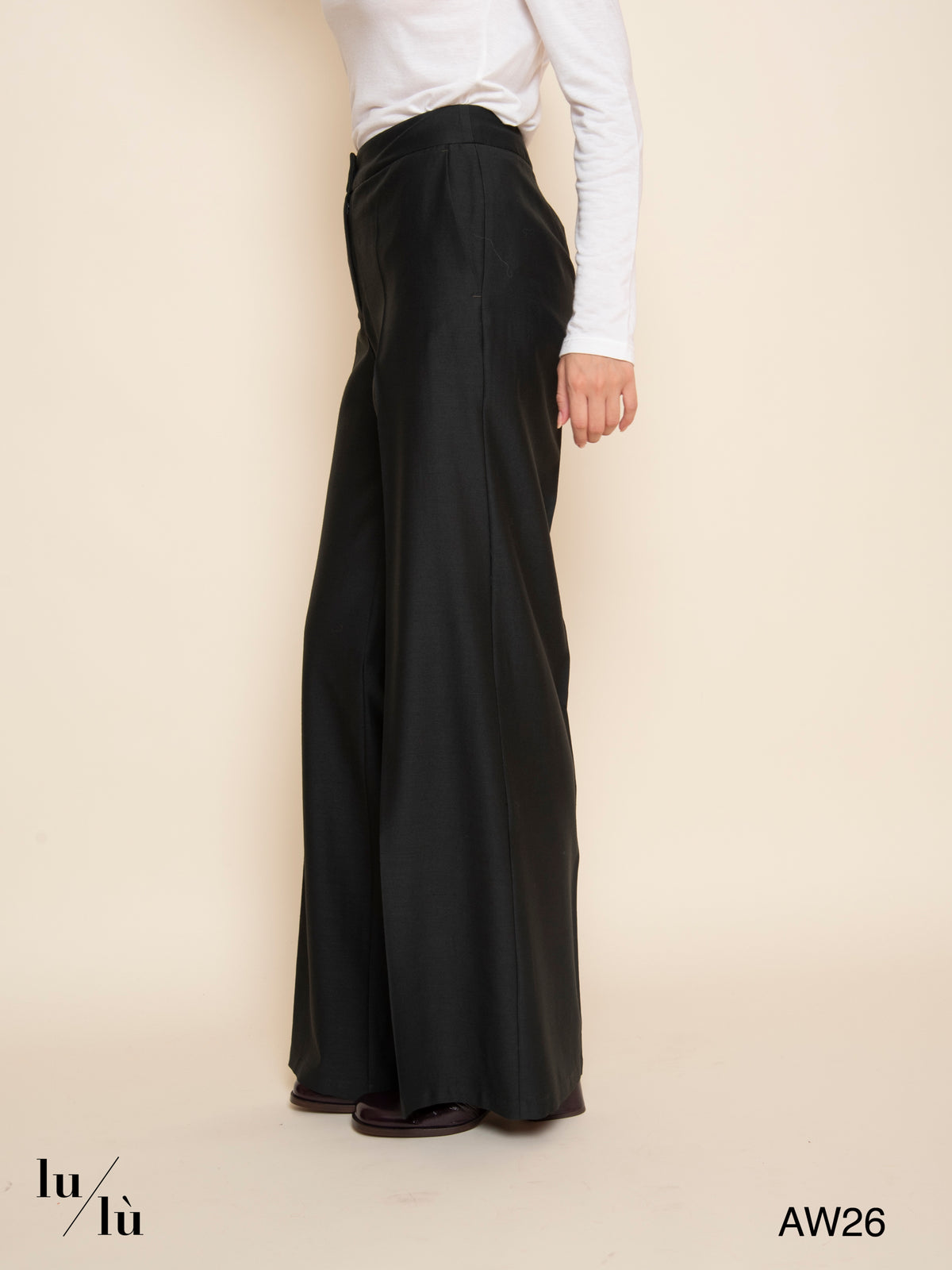 Candeo - Pantalone a palazzo in acetato e lana