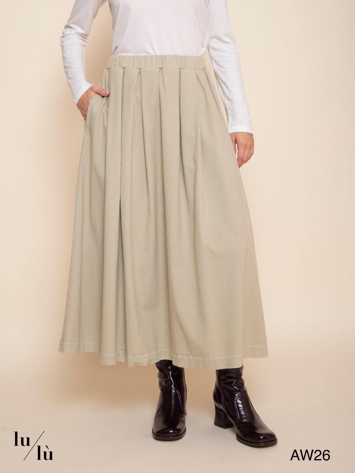 Cora - Gonna midi in cotone stretch