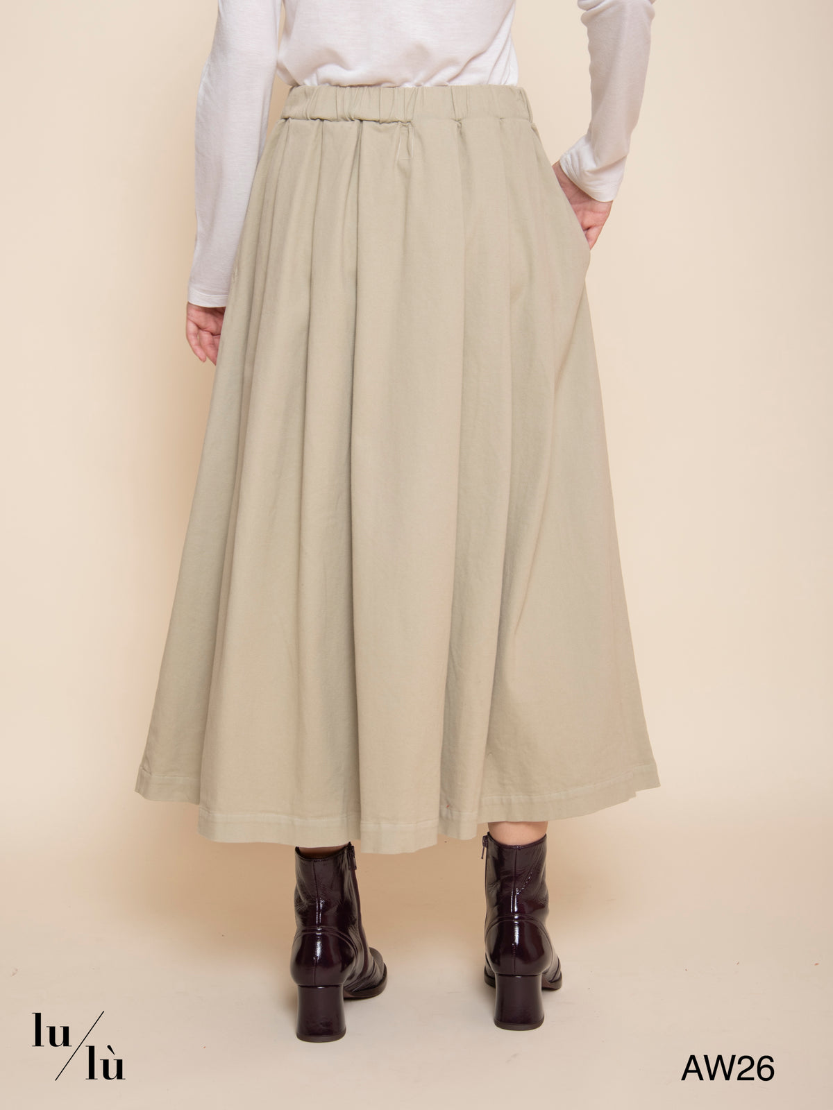 Cora - Gonna midi in cotone stretch