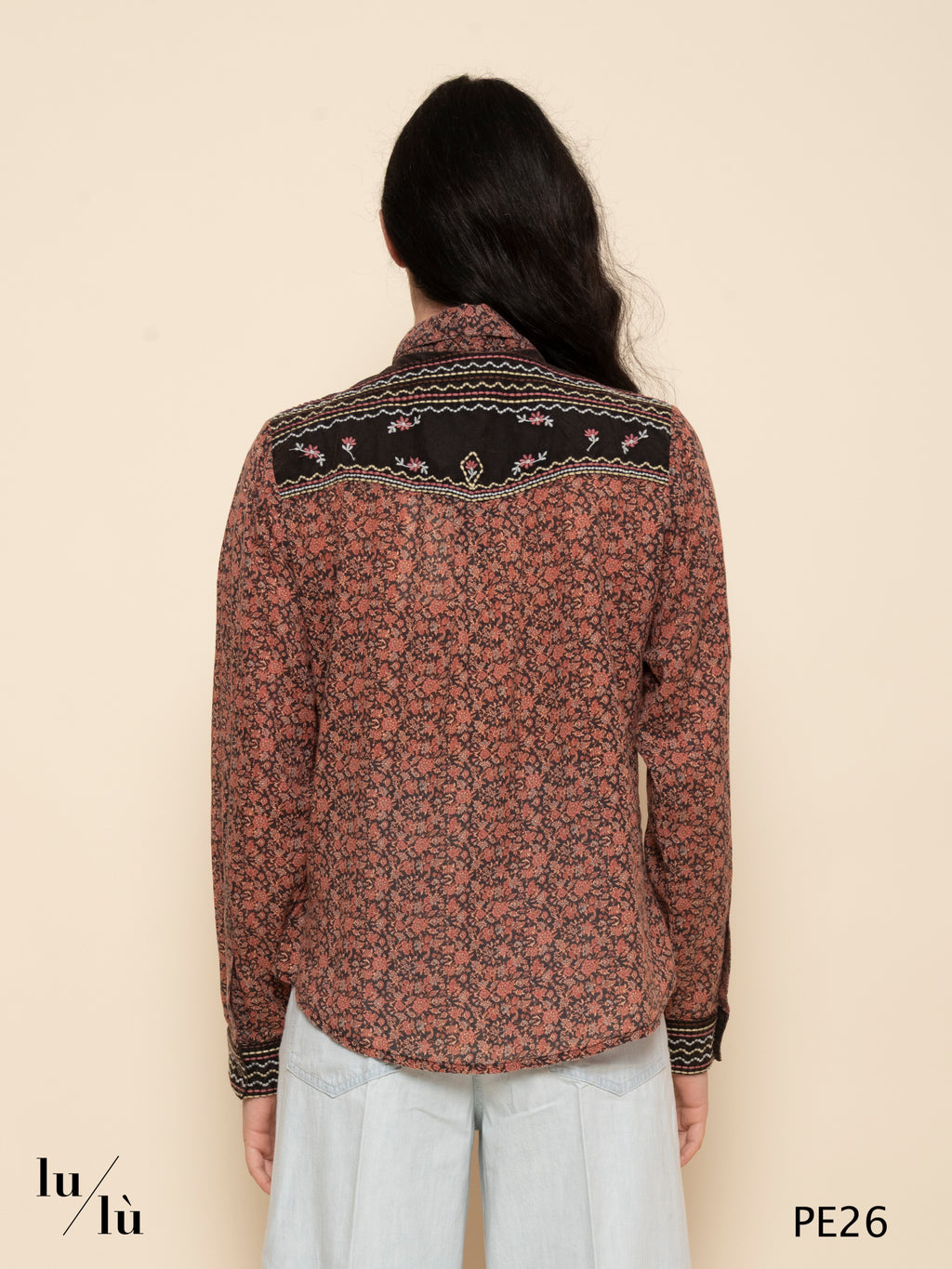 Keith - Camicia floreale ricamata boho chic