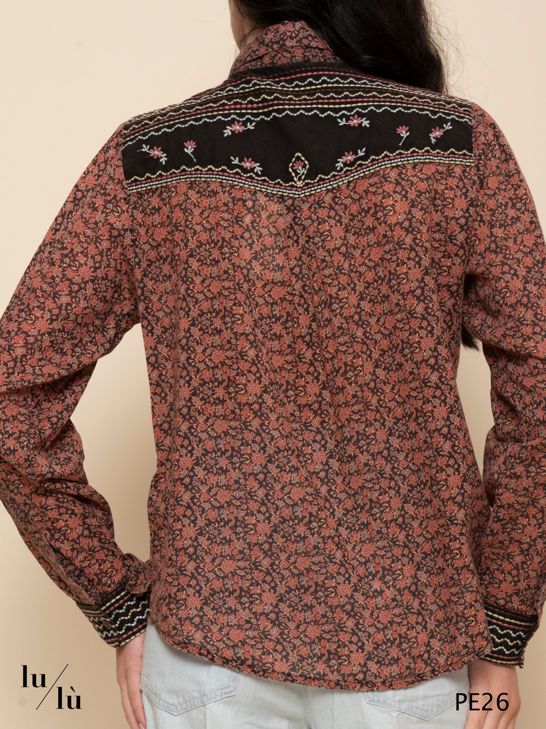 Keith - Camicia floreale ricamata boho chic