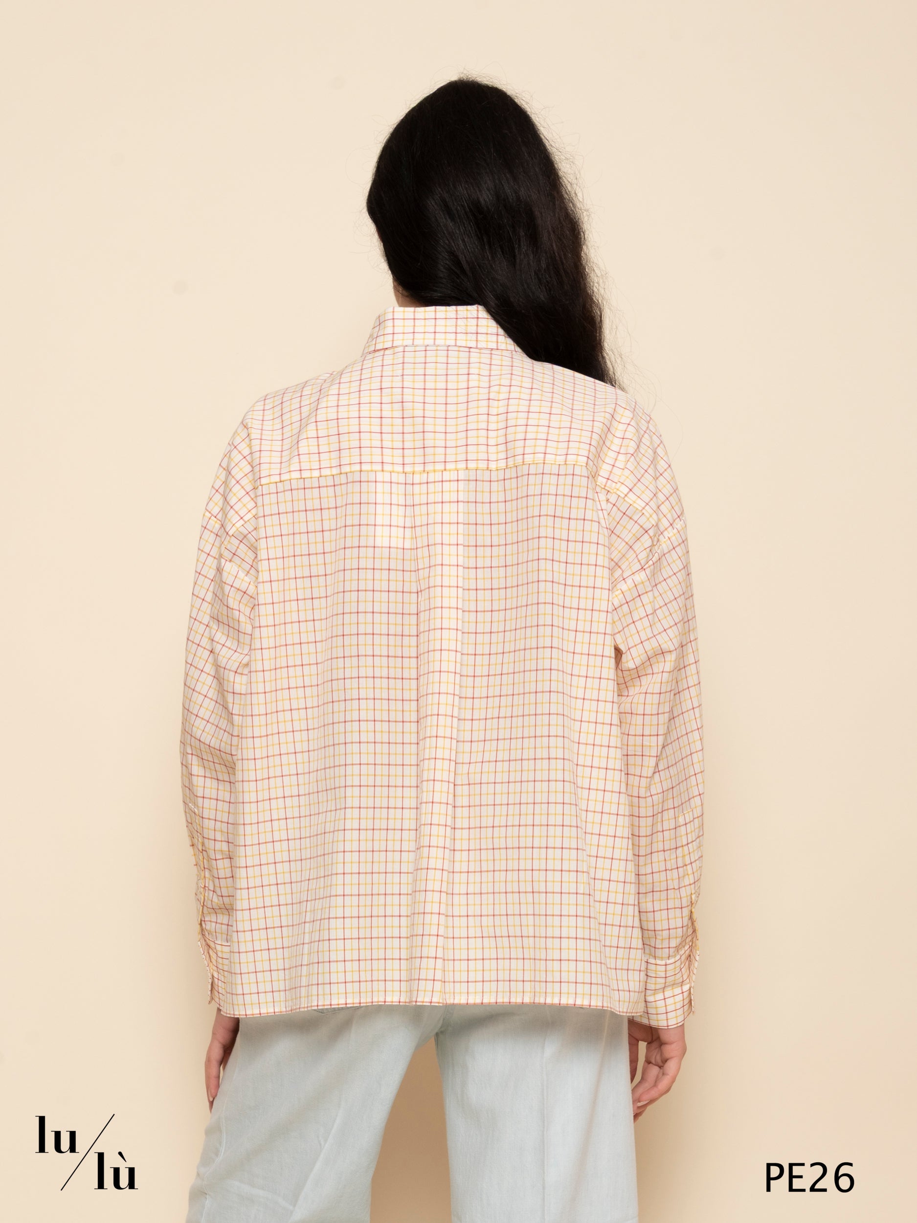 Greta - Camicia ricamata in cotone check