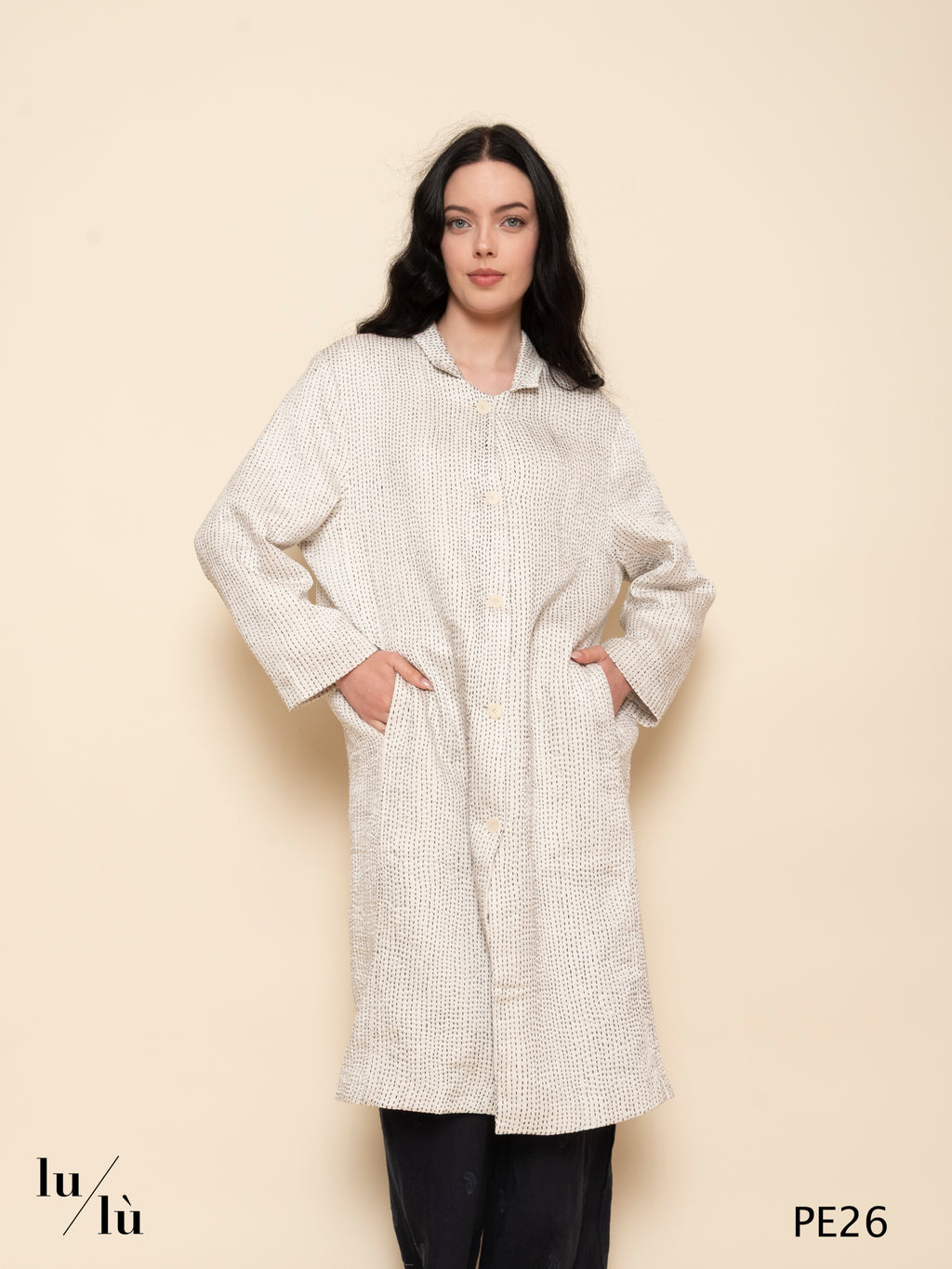 Doniv - Cappotto reversibile in seta con stampa beachwear