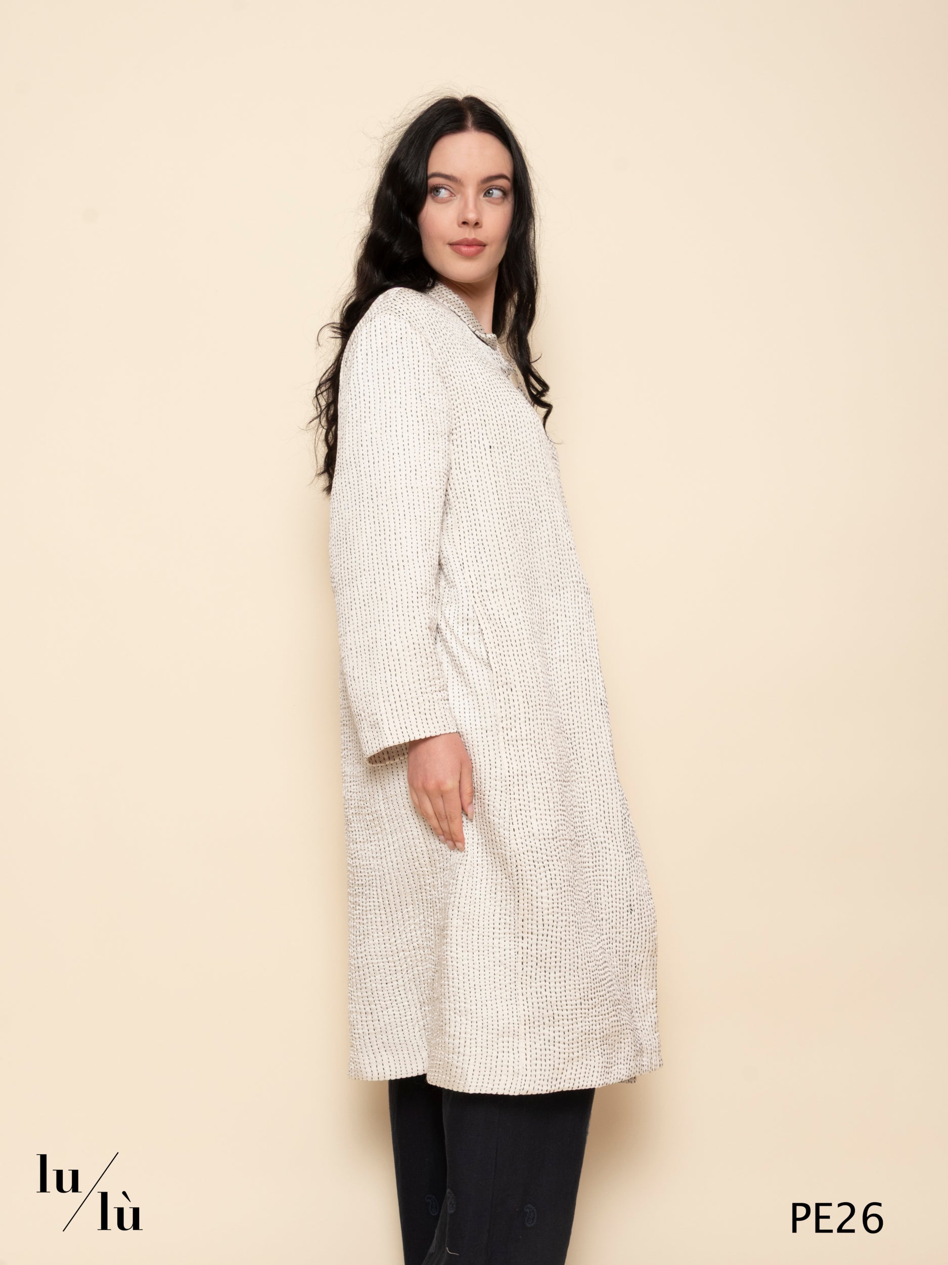Doniv - Cappotto reversibile in seta con stampa beachwear