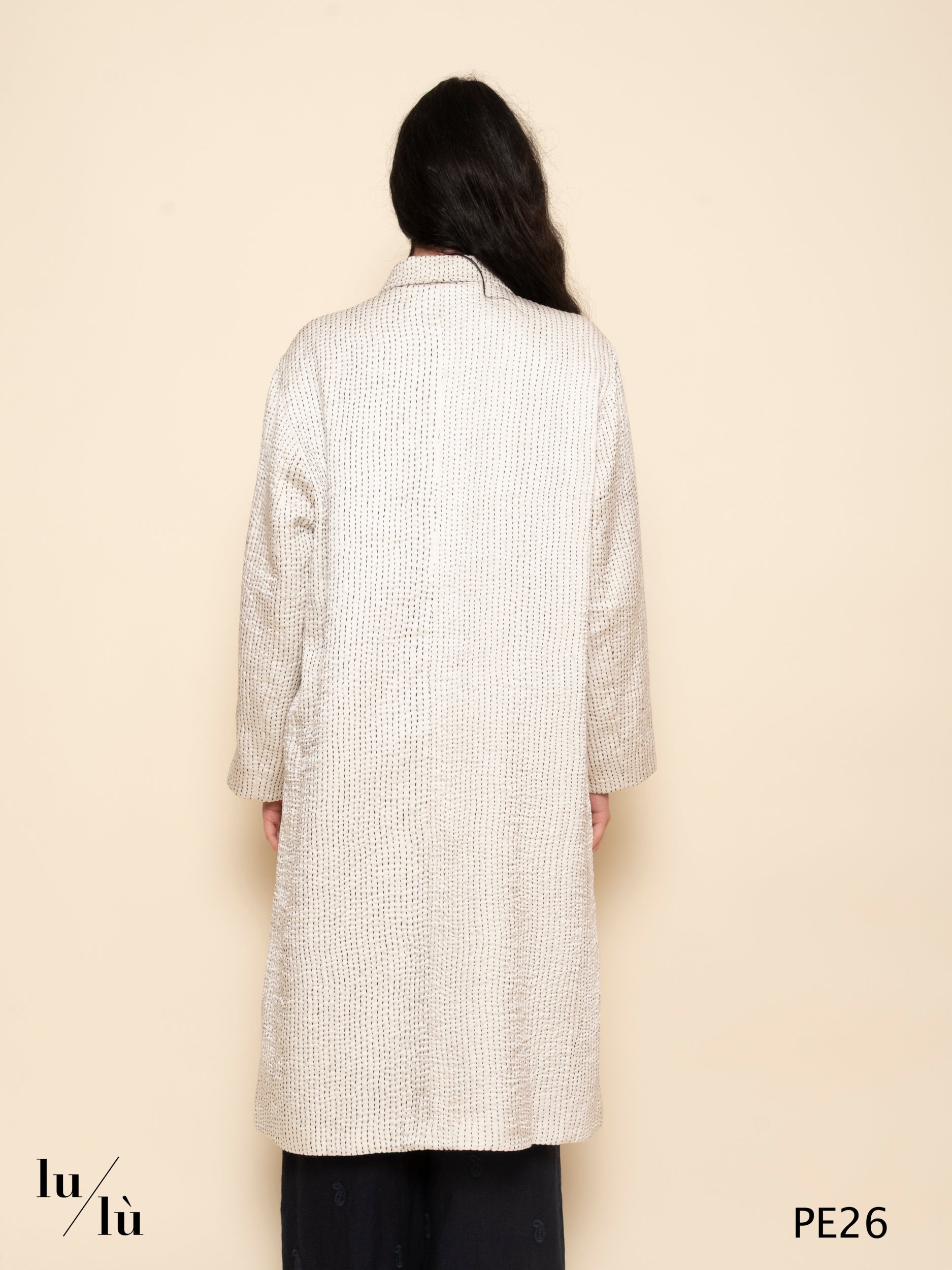 Doniv - Cappotto reversibile in seta con stampa beachwear