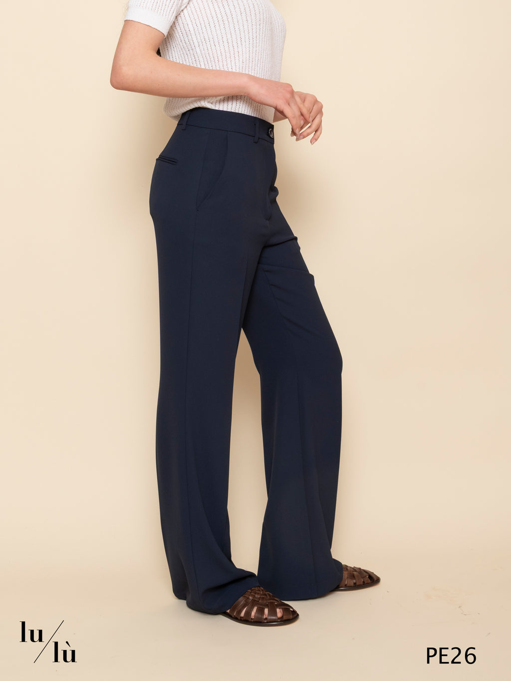 Rosmarino Blu - Pantalone donna linea flared