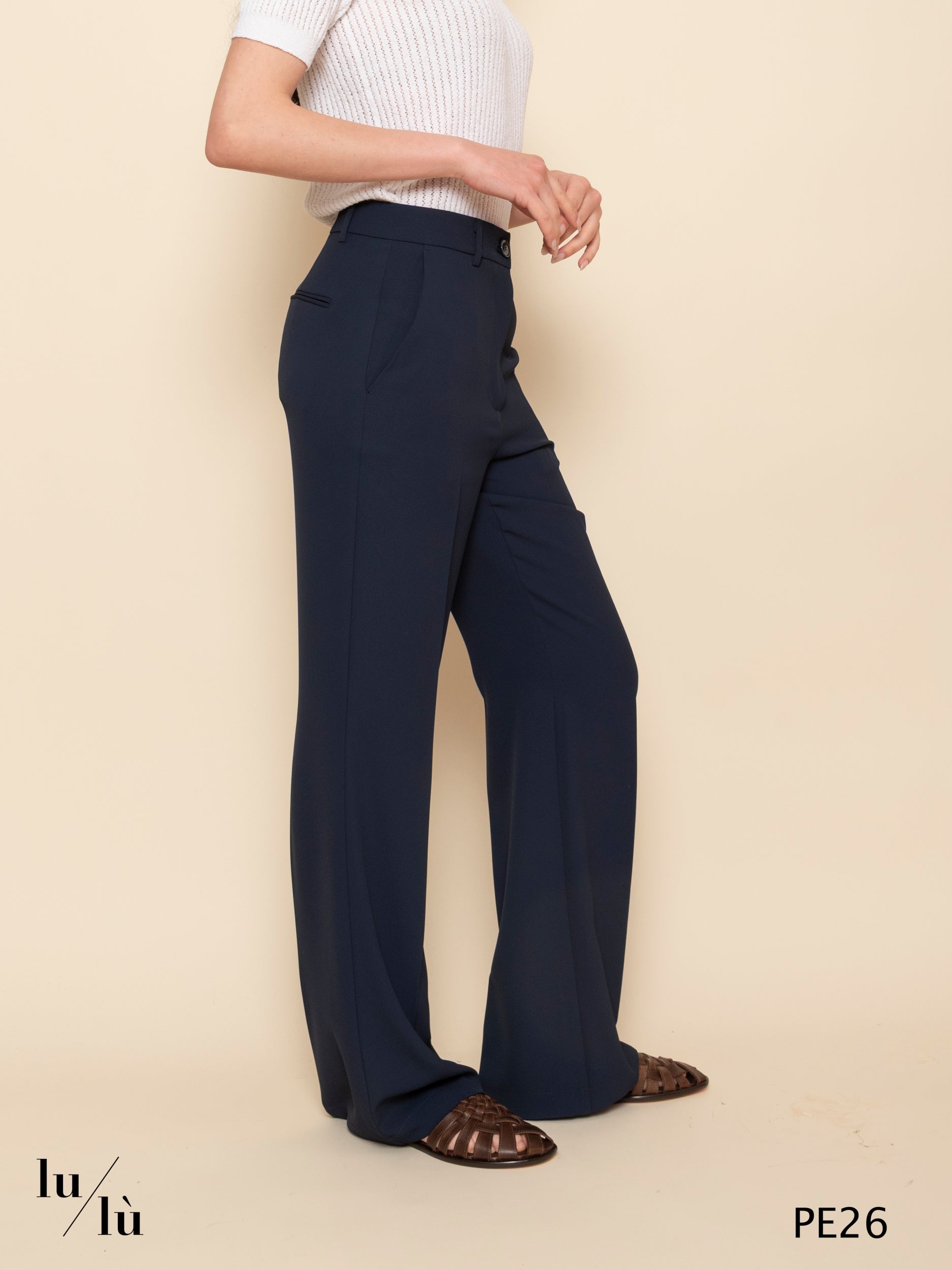 Rosmarino Blu - Pantalone donna linea flared