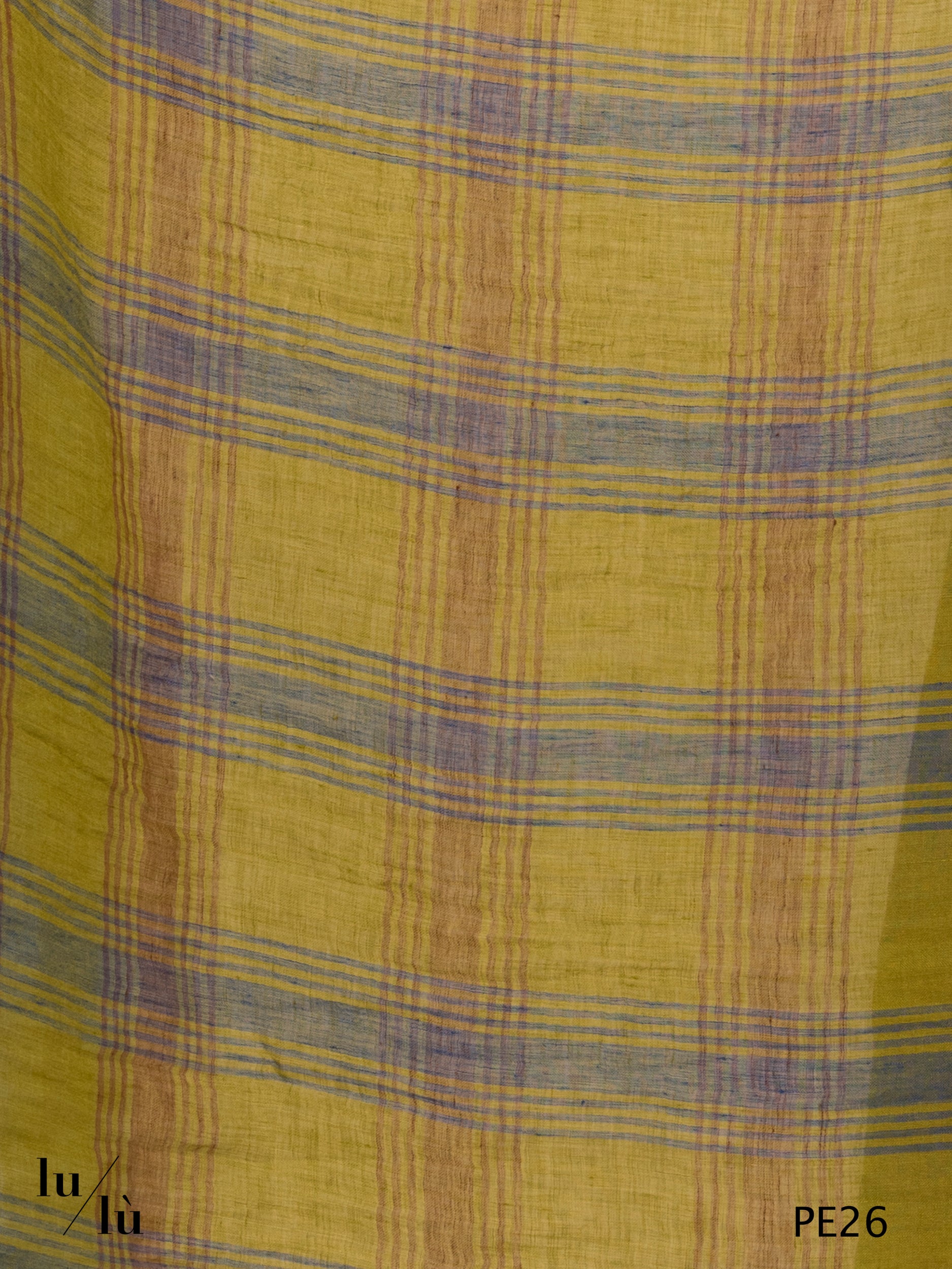 Lightfall Pistachio - Foulard in 100% lino con motivo check