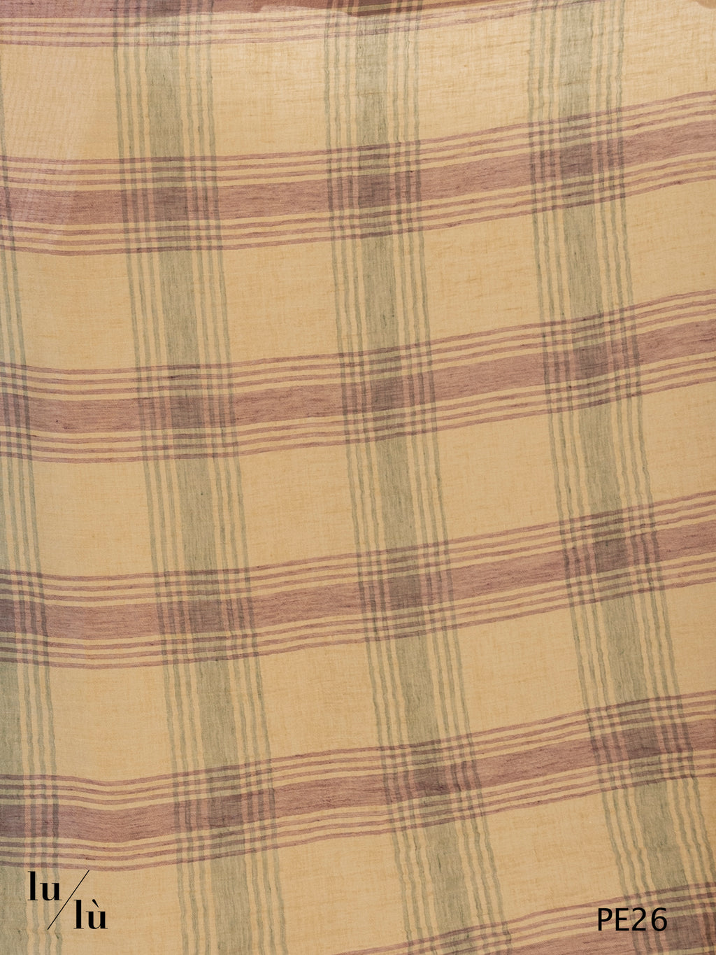 Lightfall Beige - Foulard in 100% lino con motivo check