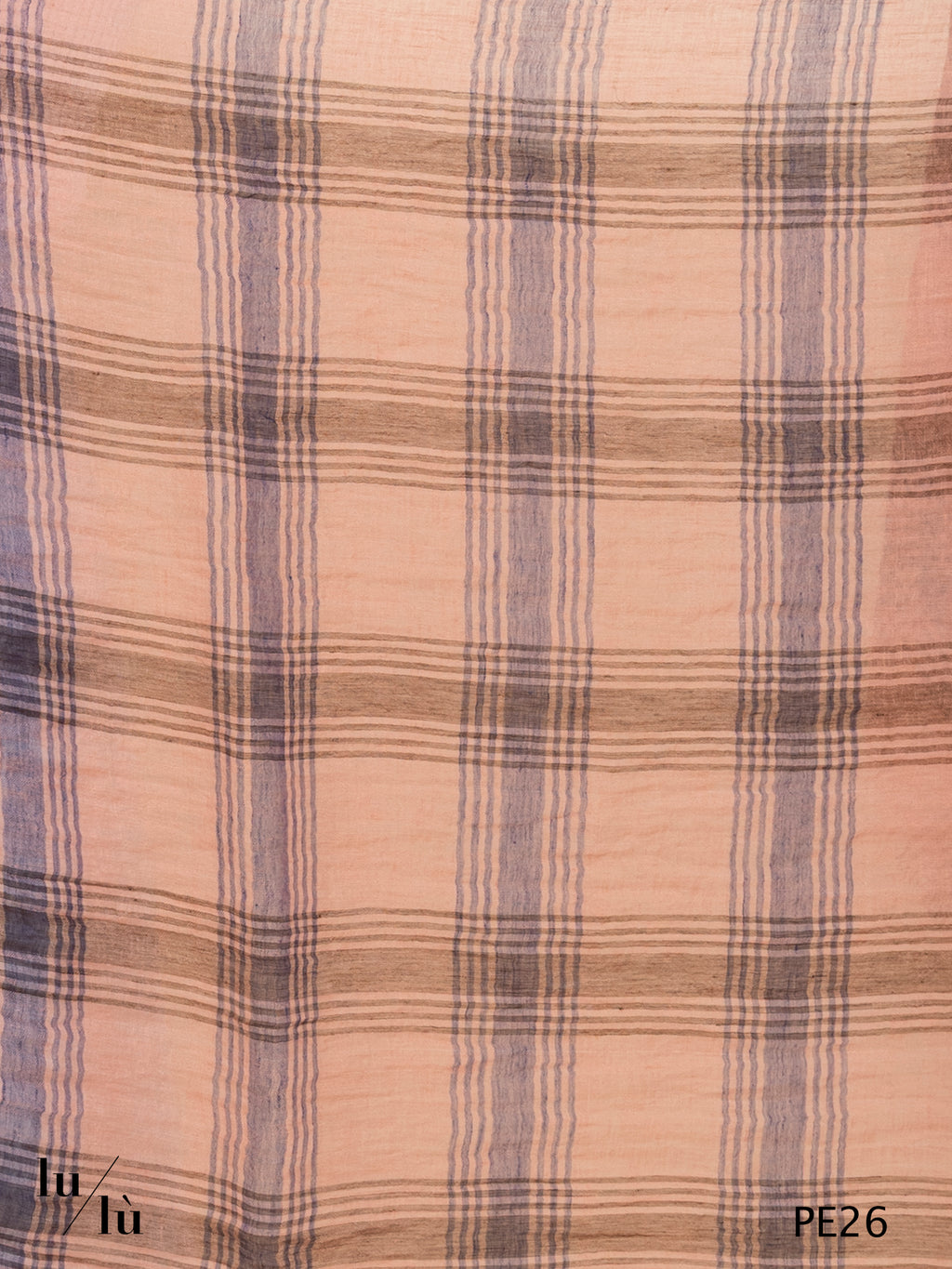 Lightfall Pink - Foulard in 100% lino con motivo check