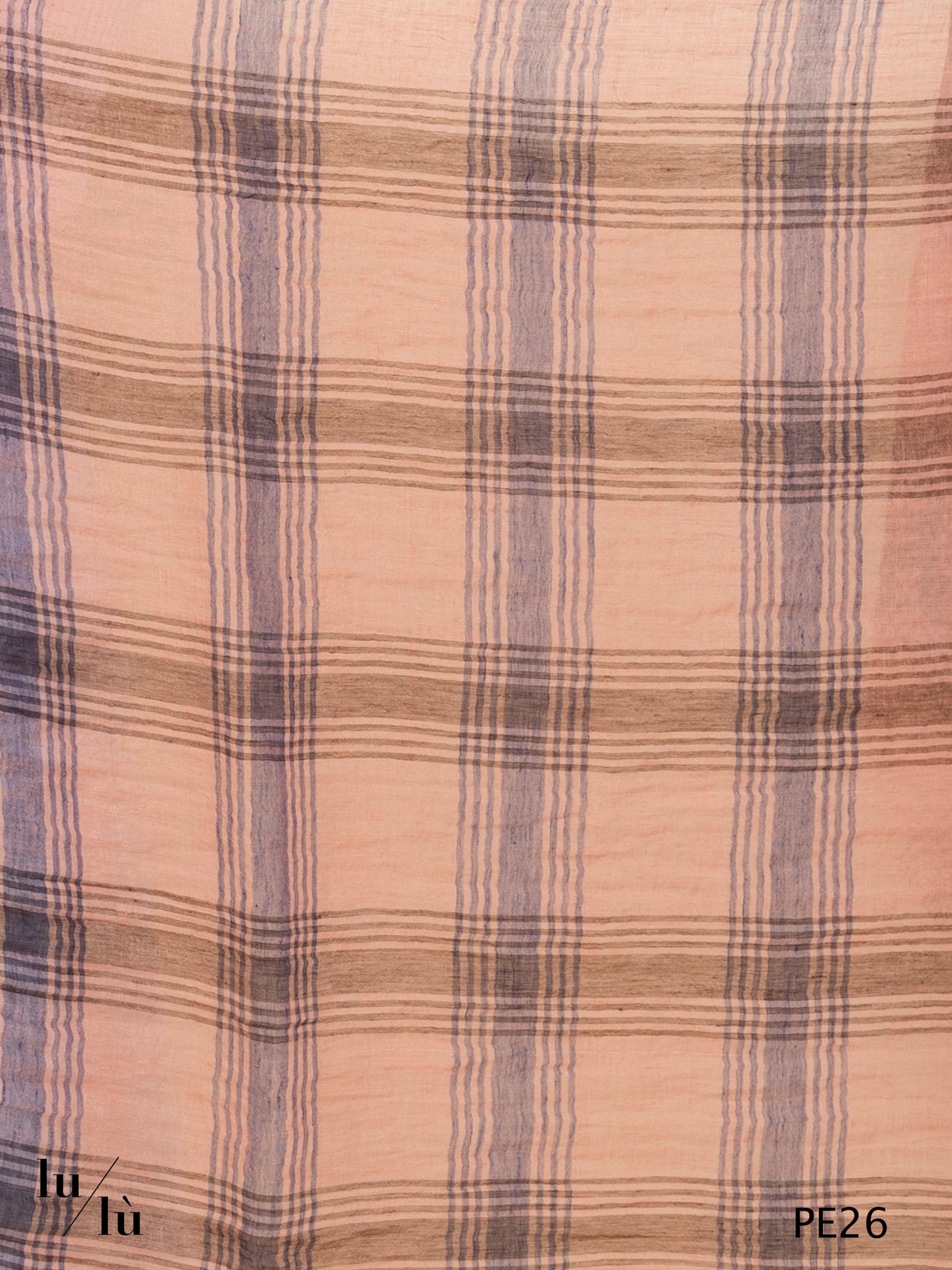 Lightfall Pink - Foulard in 100% lino con motivo check