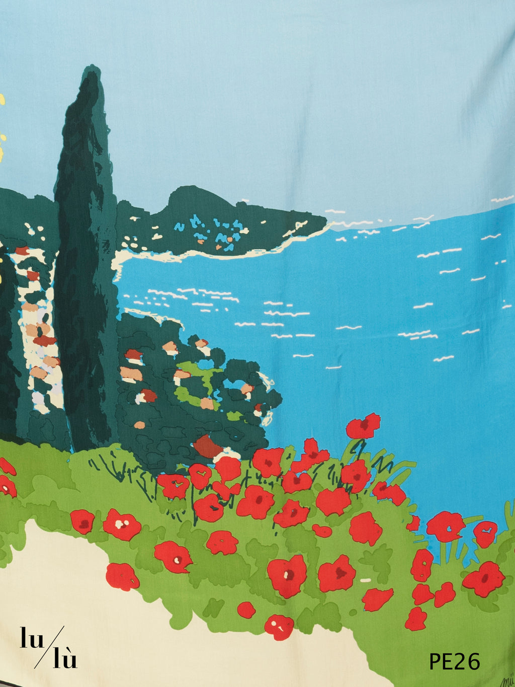 Provence - Foulard in seta stampata con paesaggio