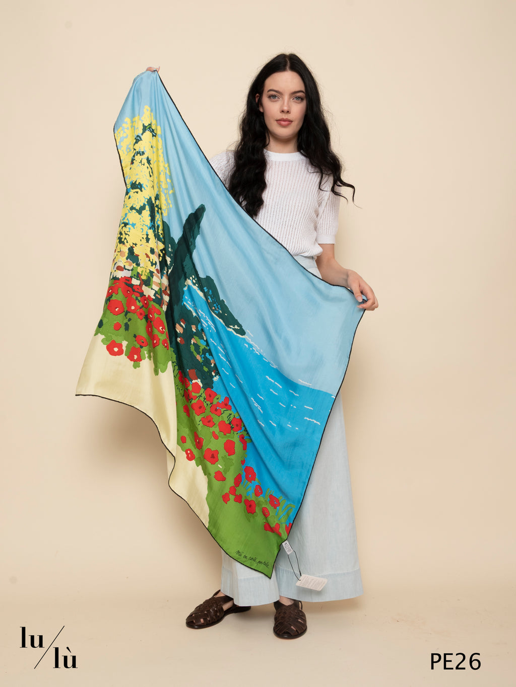 Provence - Foulard in seta stampata con paesaggio