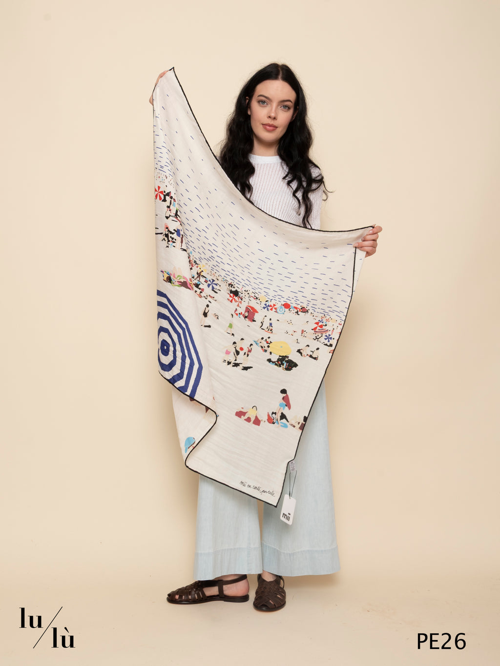 Square - Foulard quadrato in cotone con stampa artistica