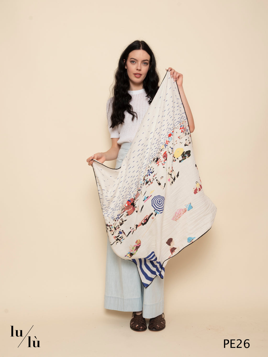 Square - Foulard quadrato in cotone con stampa artistica
