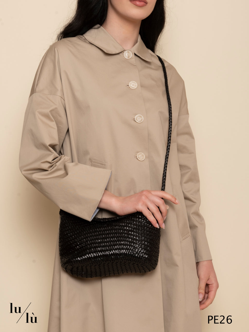 Corsina Black - Borsa intrecciata in pelle