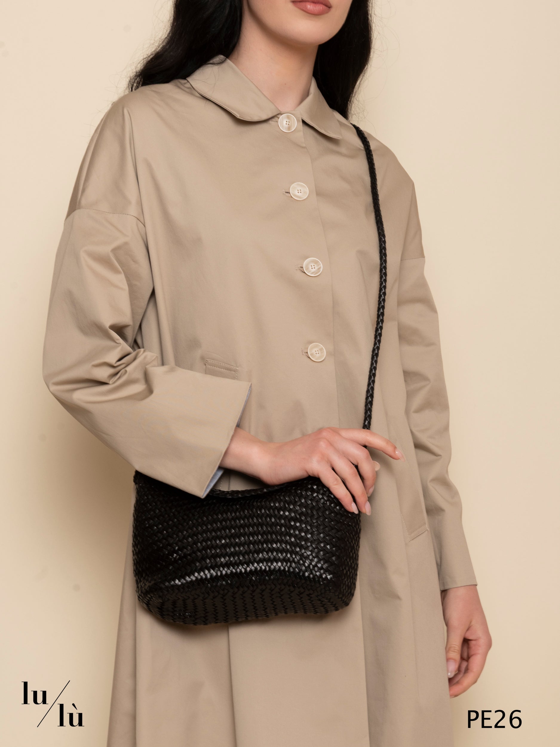 Corsina Black - Borsa intrecciata in pelle