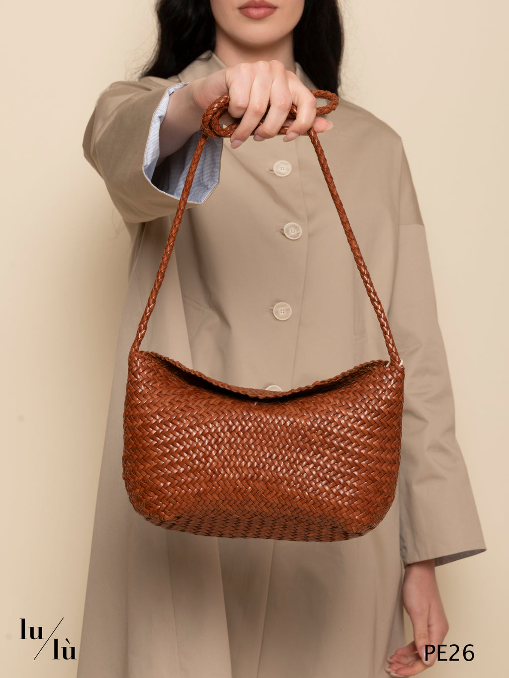 Corsina Cuoio - Borsa intrecciata in pelle