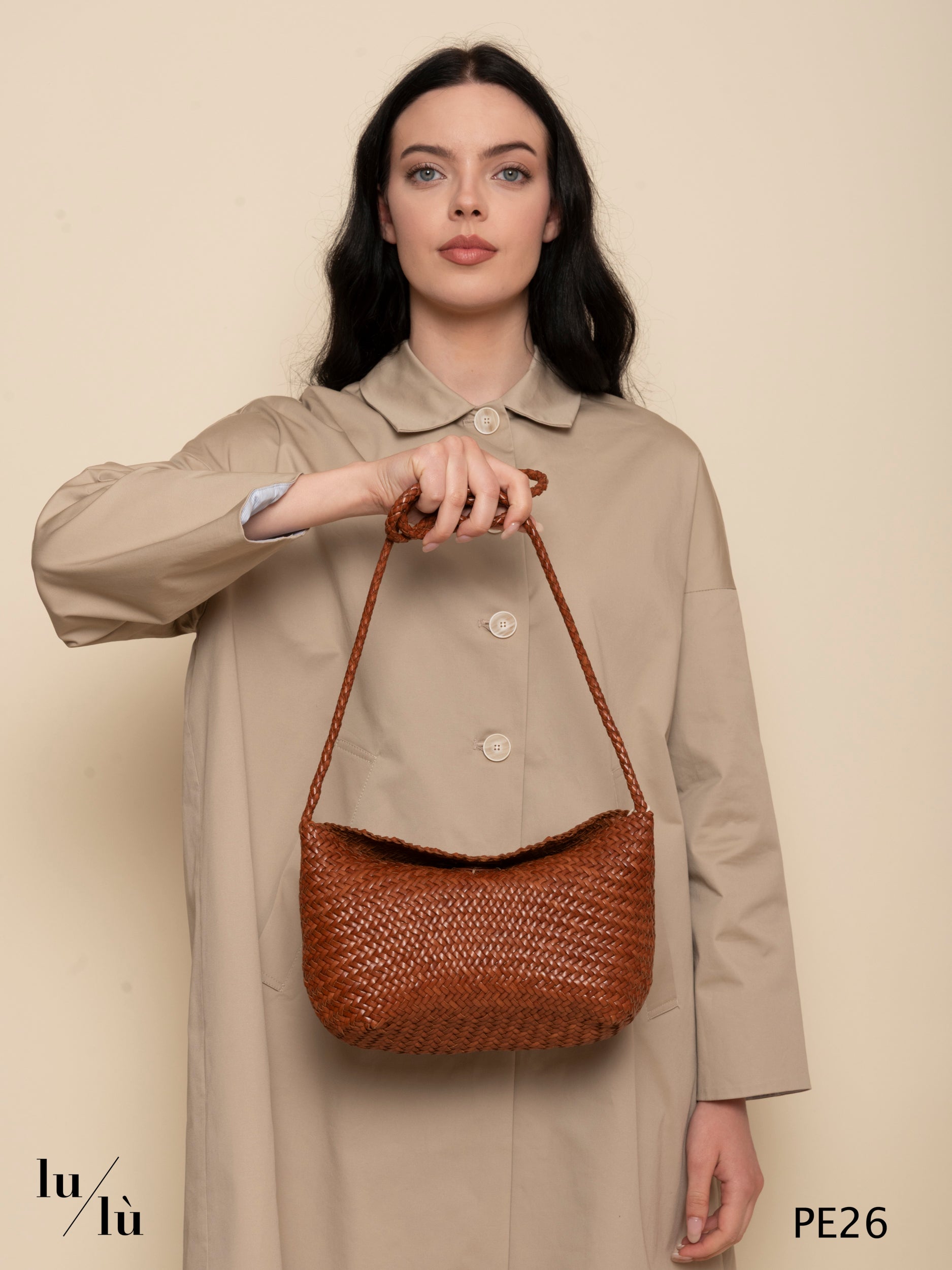 Corsina Cuoio - Borsa intrecciata in pelle