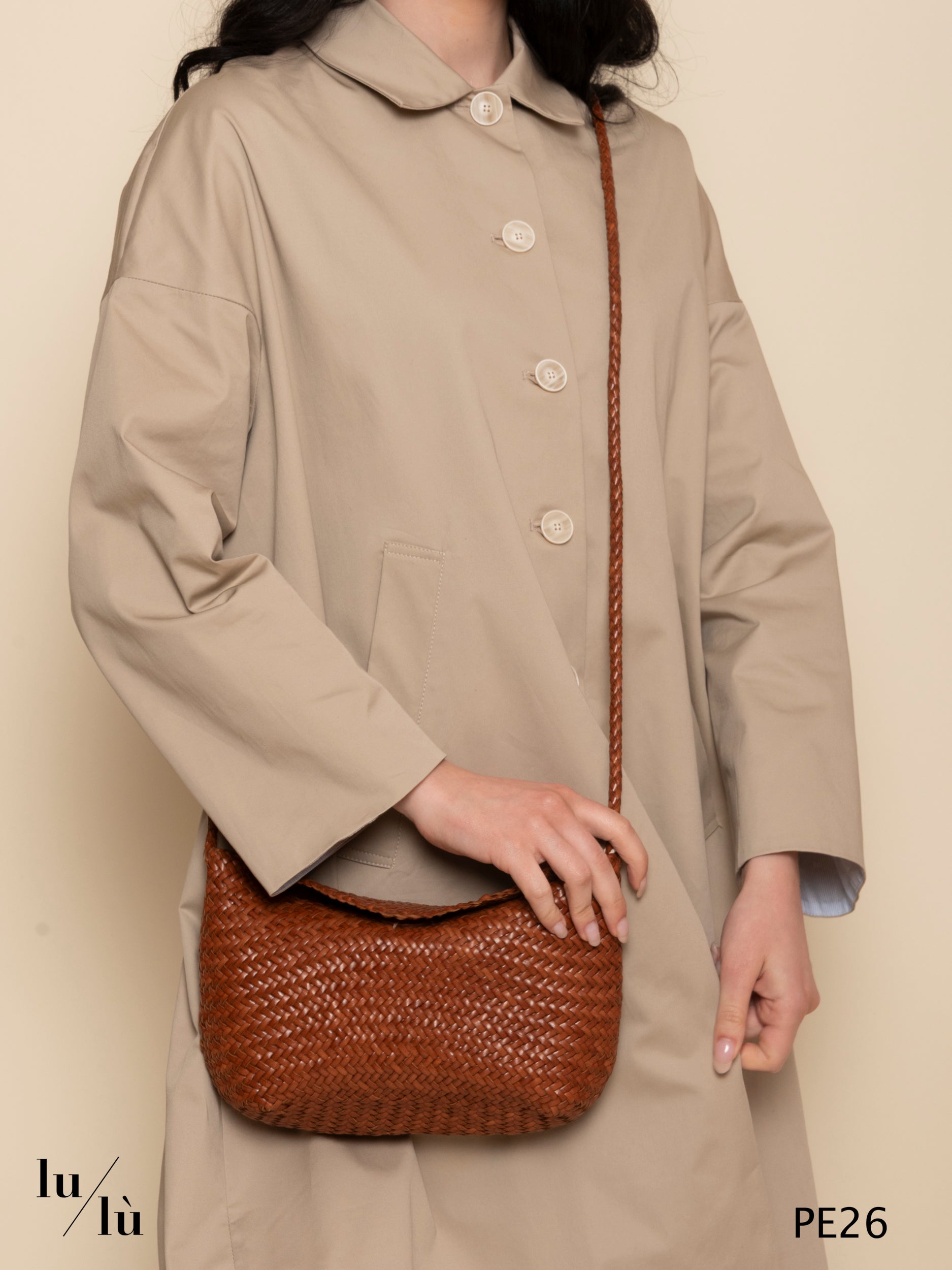 Corsina Cuoio - Borsa intrecciata in pelle