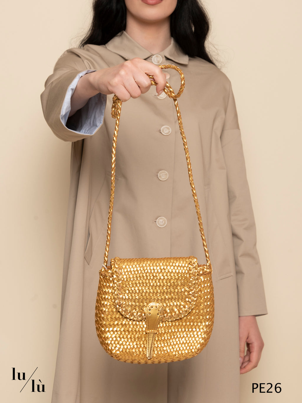 Mini City Gold - Bag intrecciata a tracolla