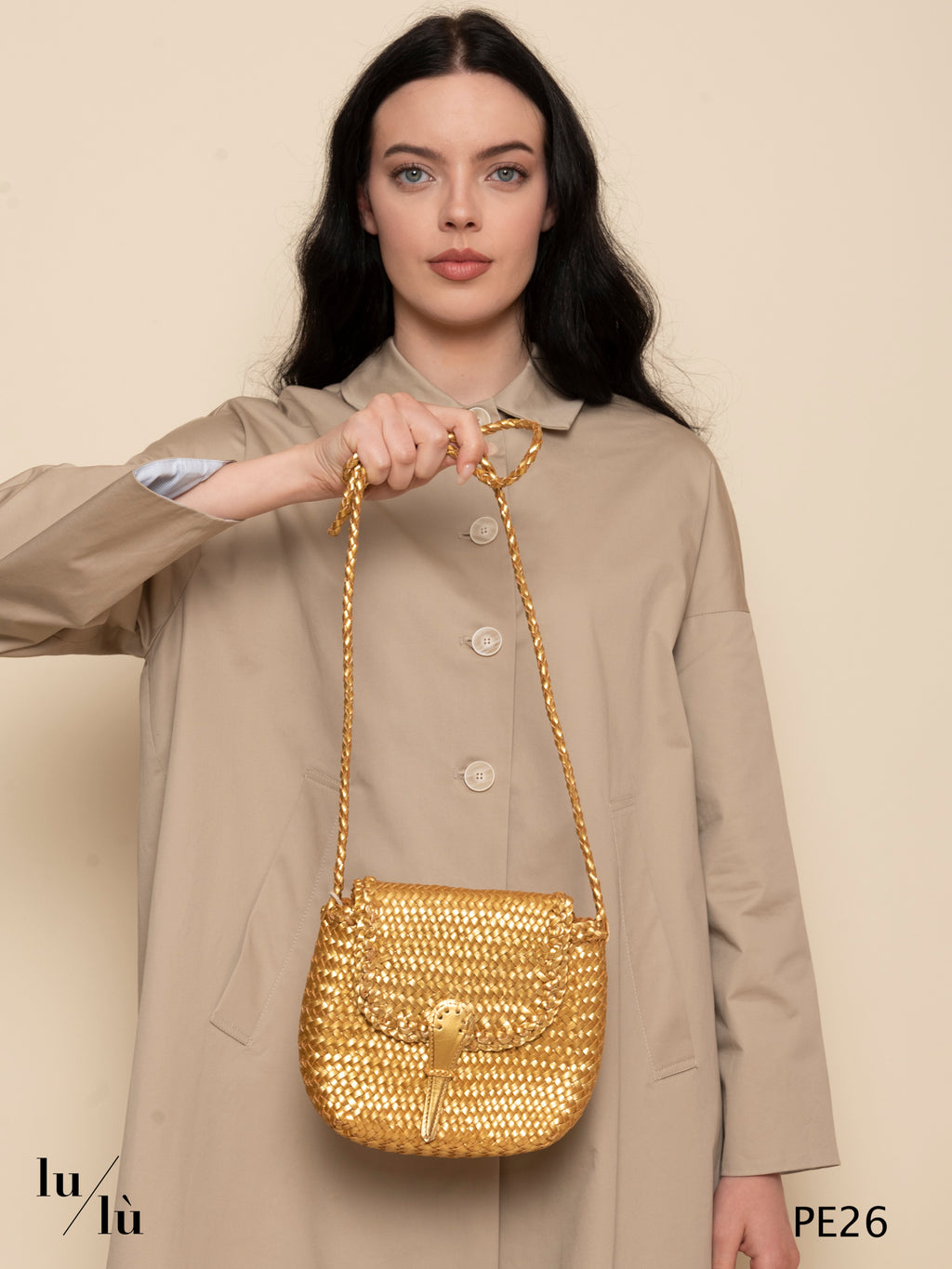 Mini City Gold - Bag intrecciata a tracolla