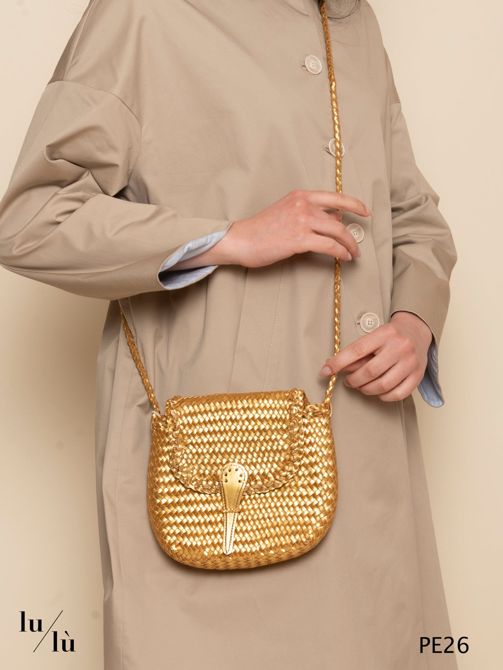 Mini City Gold - Bag intrecciata a tracolla
