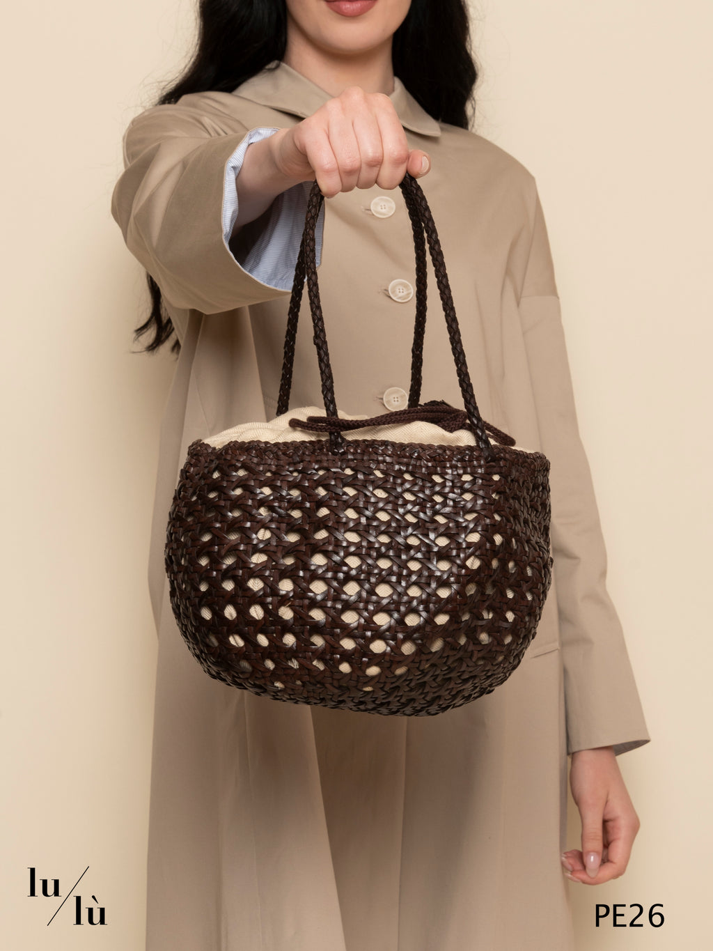 Juventus Dark Brown - Bag intrecciata a mano