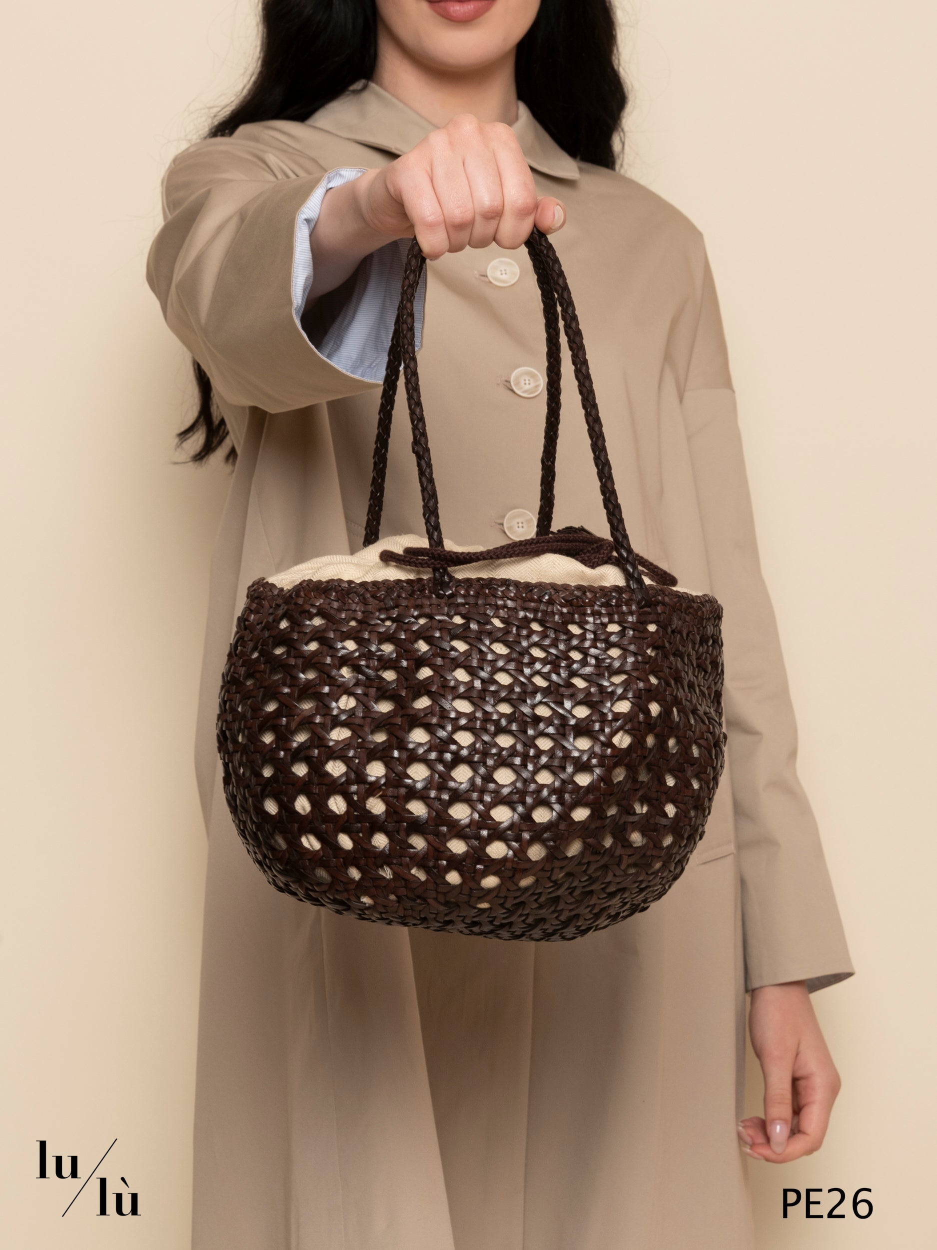 Juventus Dark Brown - Bag intrecciata a mano