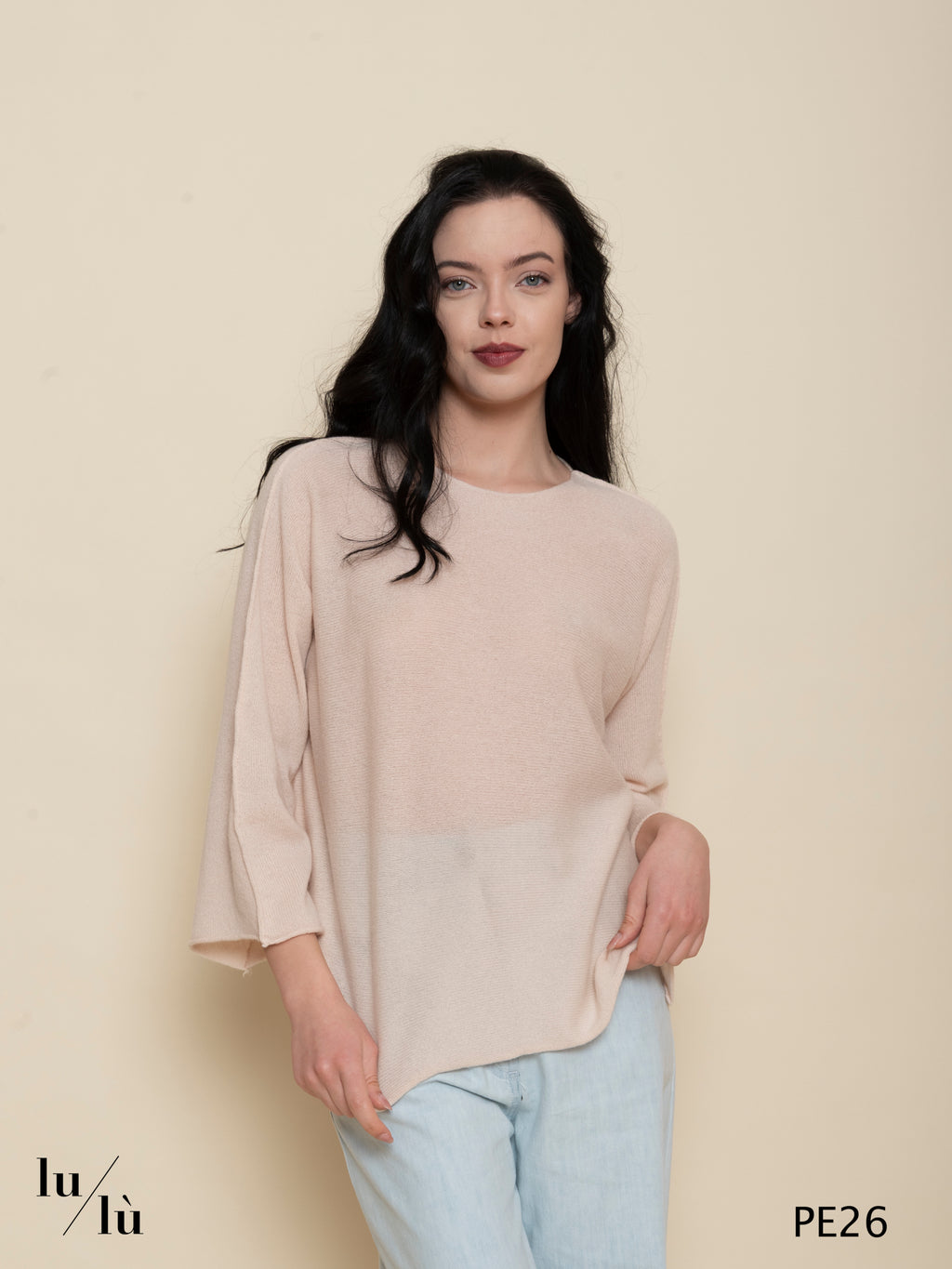Viola - Poncho donna in cashmere 100% con manica a kimono