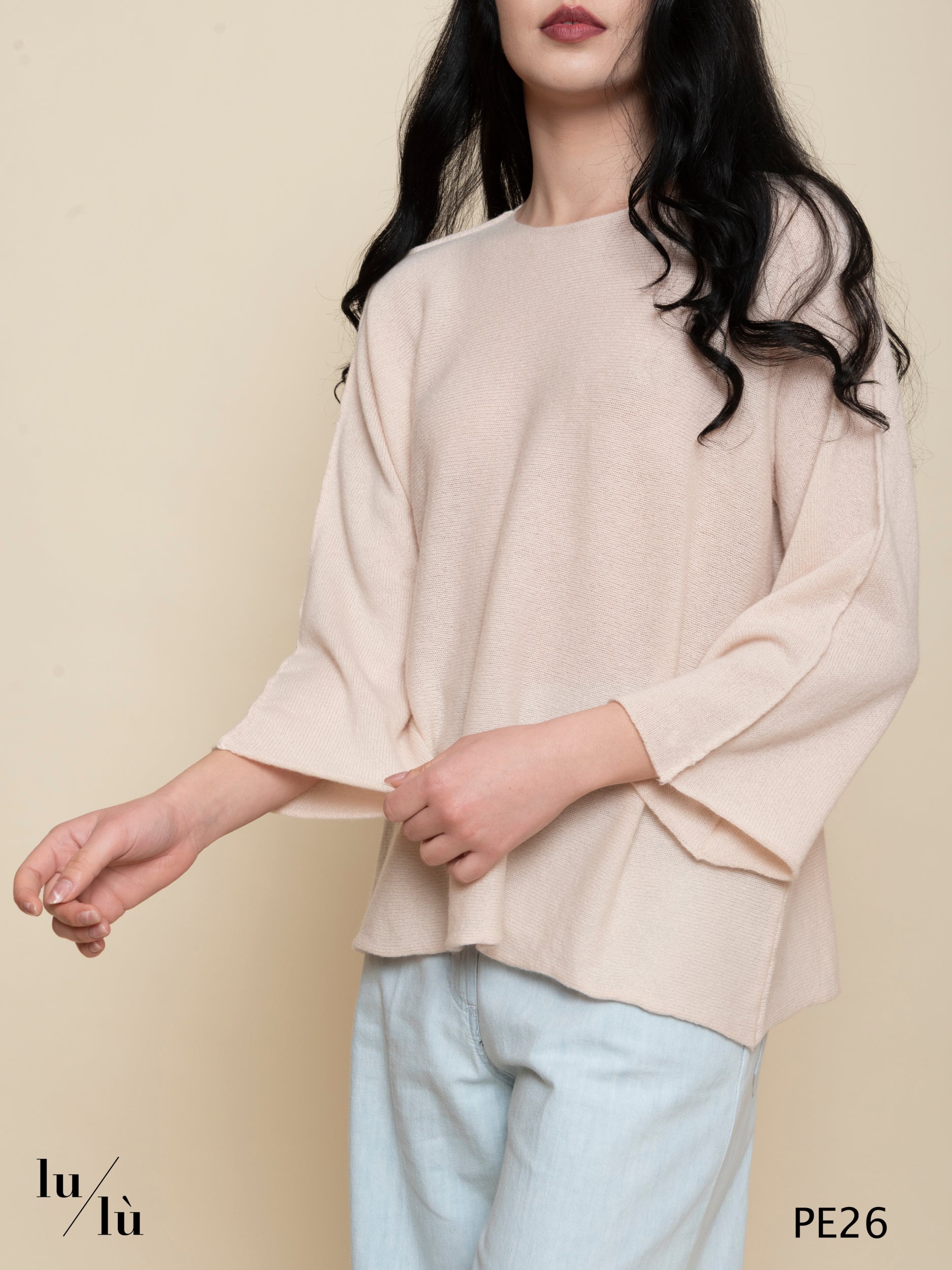 Viola - Poncho donna in cashmere 100% con manica a kimono