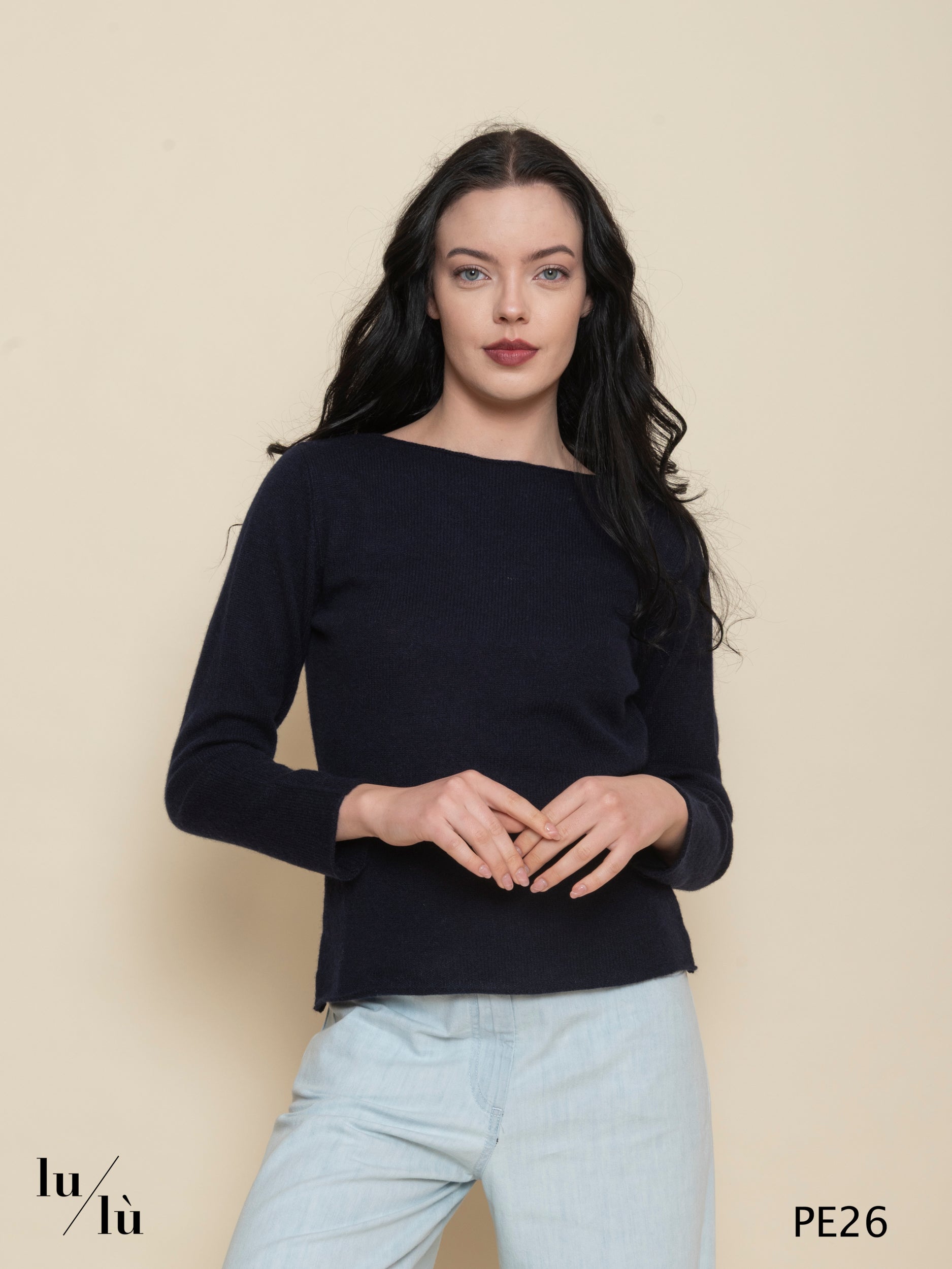 Iris - Maglia donna girocollo in cashmere 100%