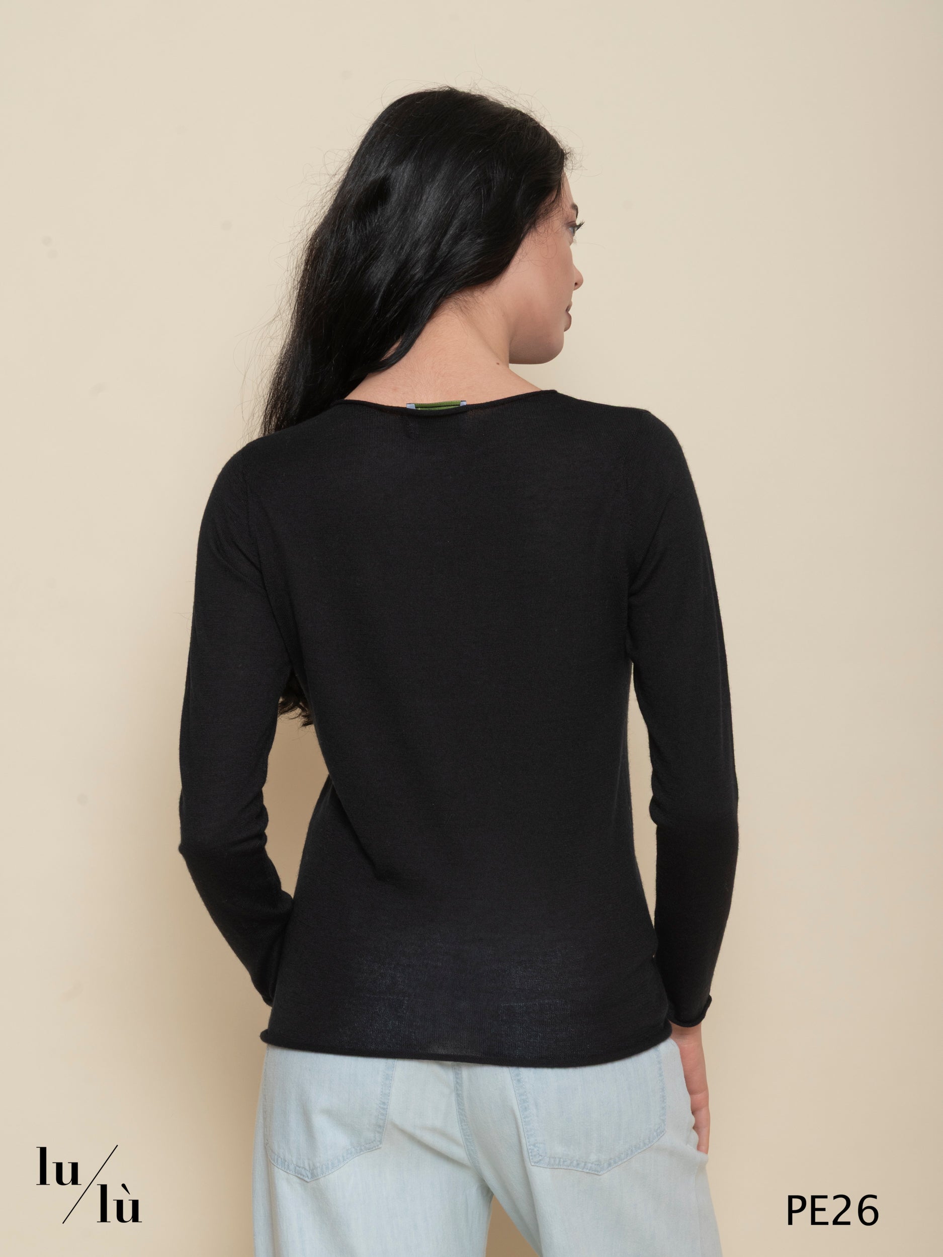 Camelia - Maglia donna girocollo in cashmere e seta