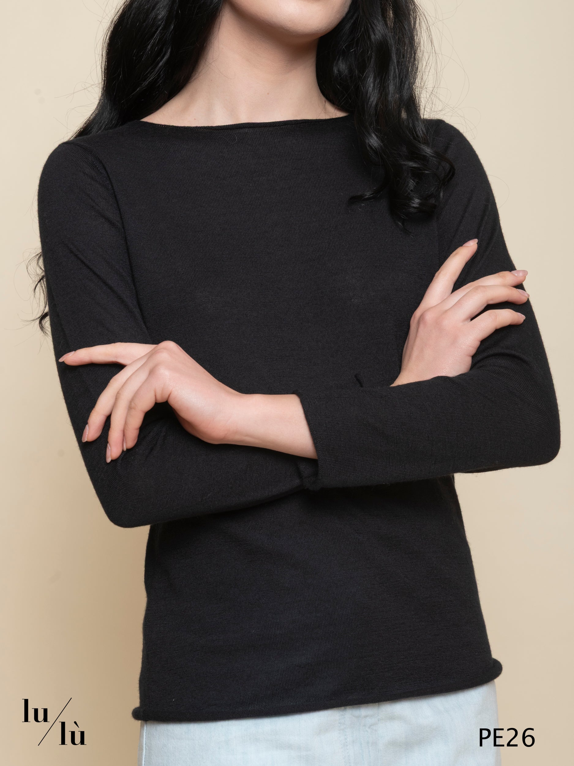 Camelia - Maglia donna girocollo in cashmere e seta