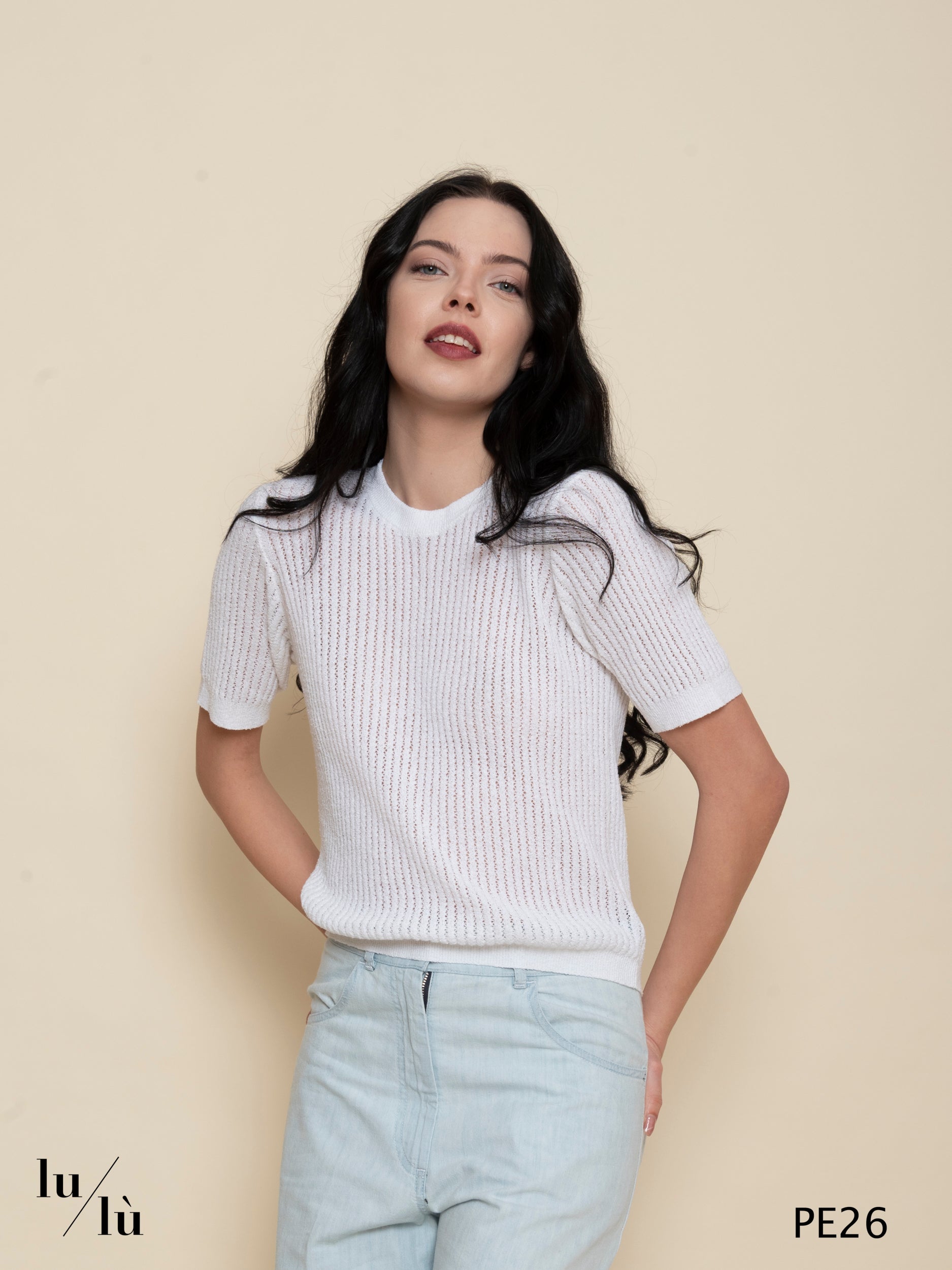 Dalia - Maglia donna traforata in cotone