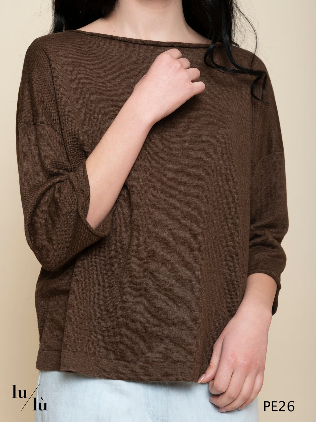 Magnolia - Maglia donna in lino 100% a manica tre quarti