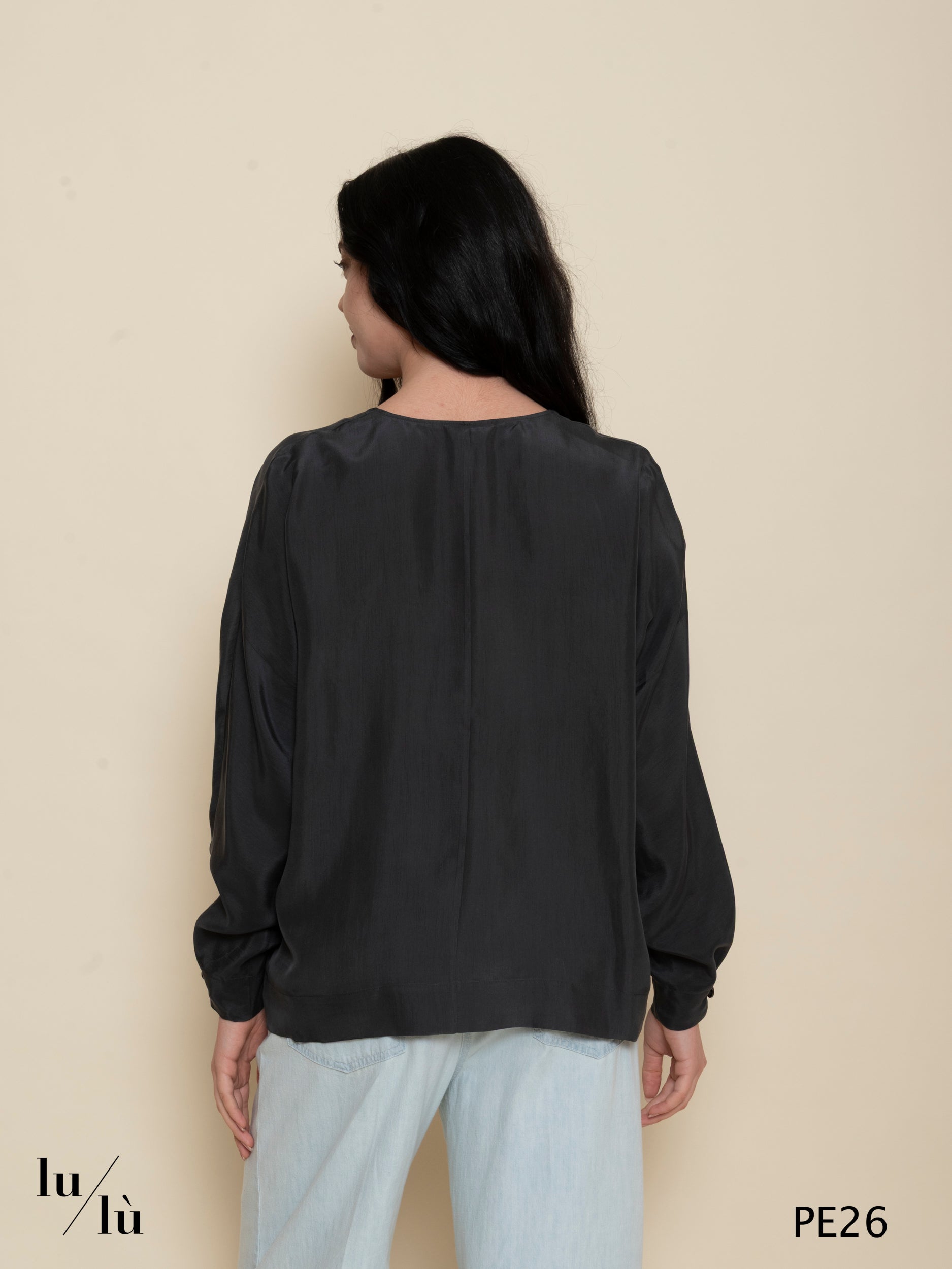 Lavanda - Camicia donna in seta 100% con bottoni