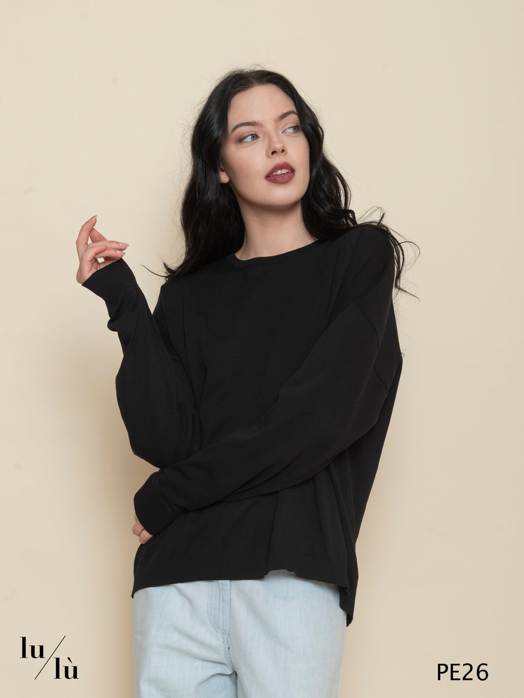 Flora - Maglia donna girocollo in cotone e seta