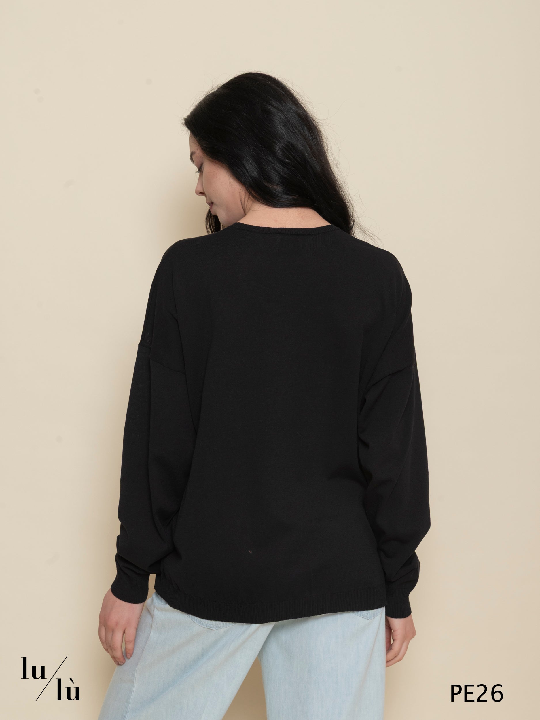 Flora - Maglia donna girocollo in cotone e seta