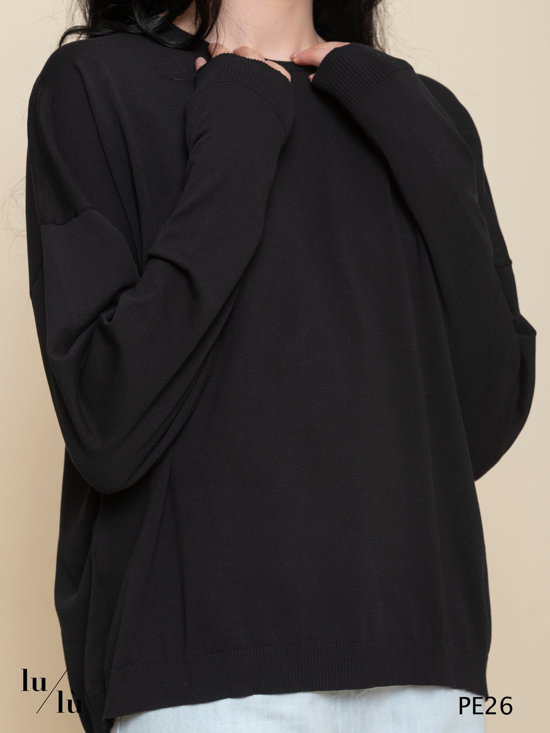 Flora - Maglia donna girocollo in cotone e seta