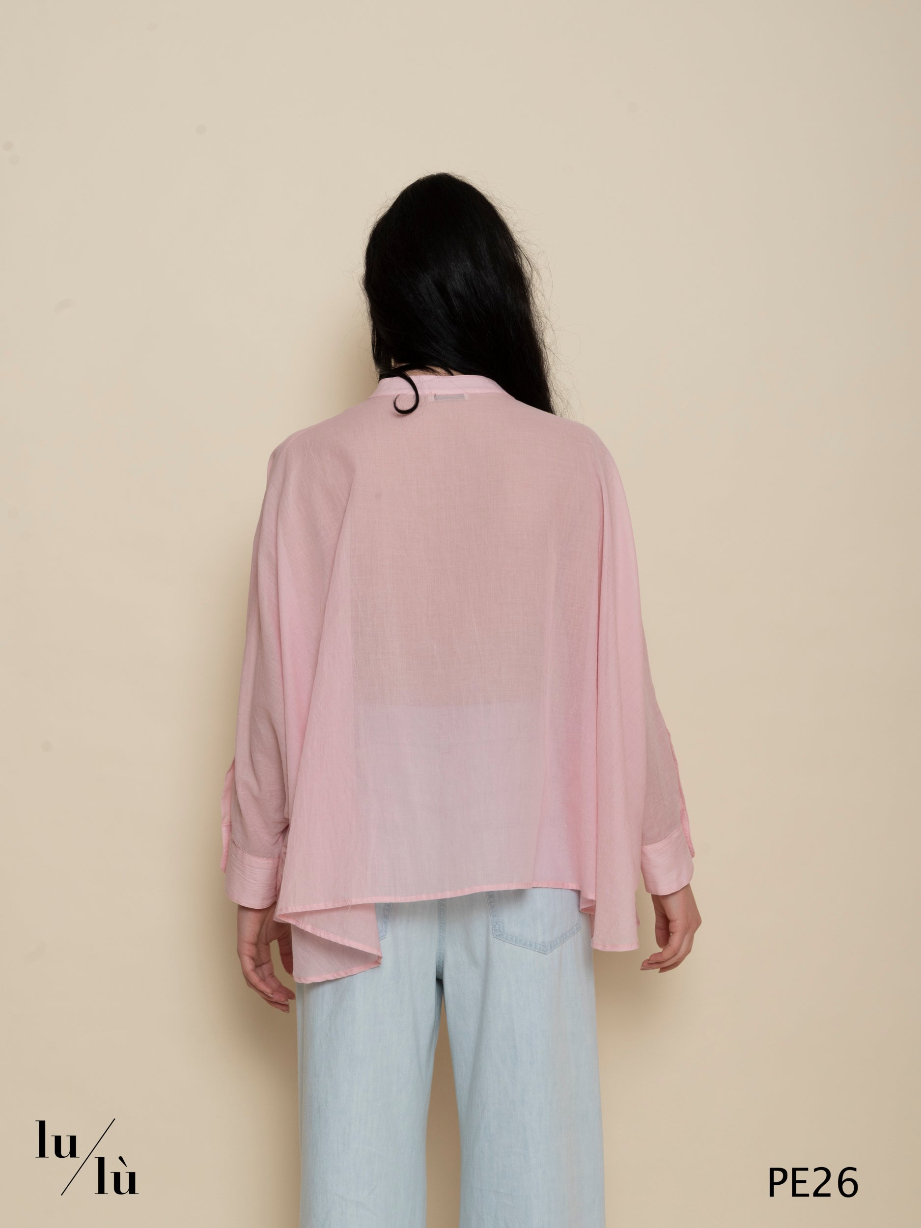Mirta - Camicia donna in voile di cotone con dettagli in pizzo