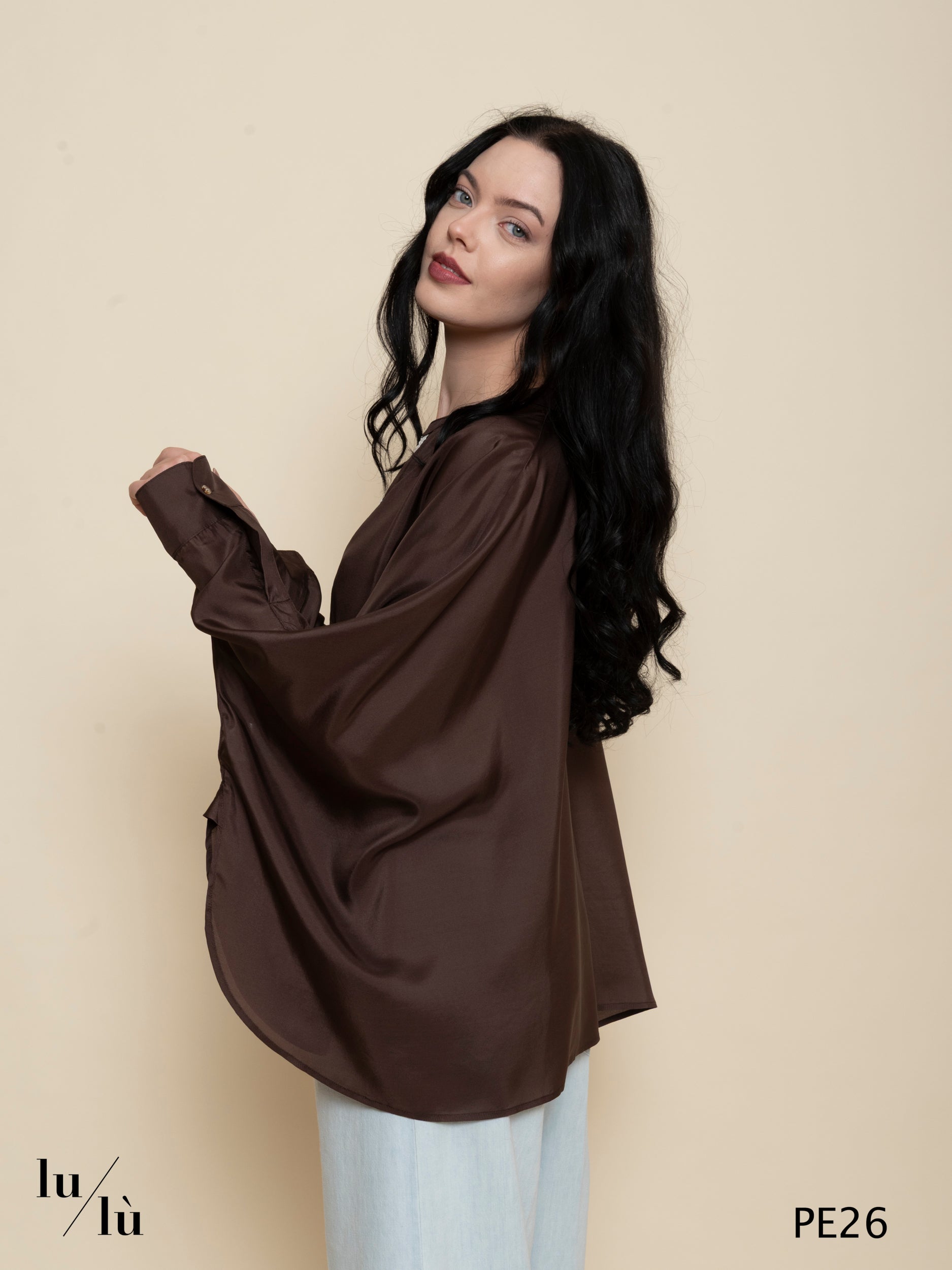 Acacia - Camicia donna in seta con dettagli in pizzo