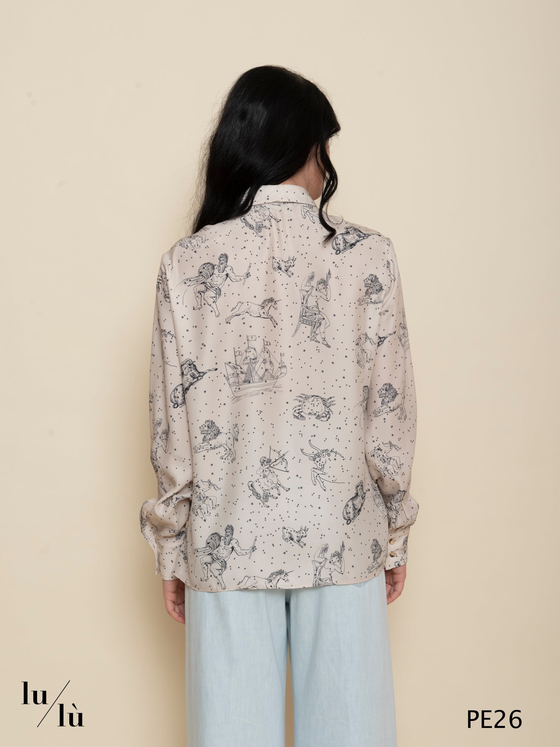 Melissa - Camicia donna in seta stampata con bottoni