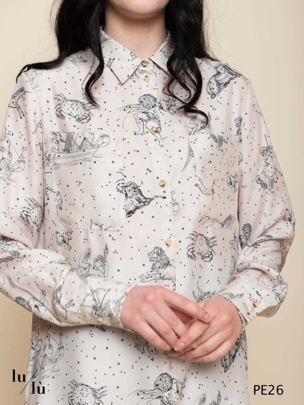 Melissa - Camicia donna in seta stampata con bottoni