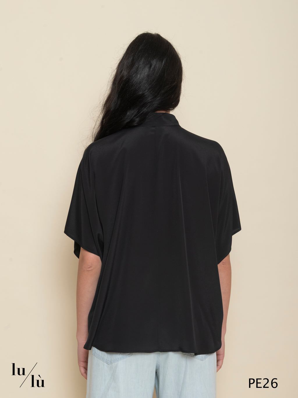 Broklin Black - Camicia donna in acetato e seta con colletto classico