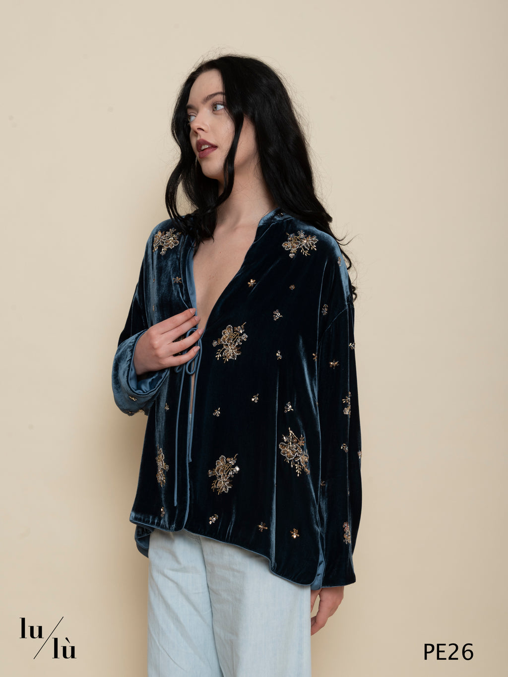 Opera - Giacca donna boxy in velluto di viscosa e seta