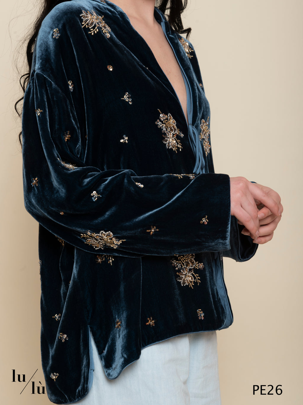 Opera - Giacca donna boxy in velluto di viscosa e seta