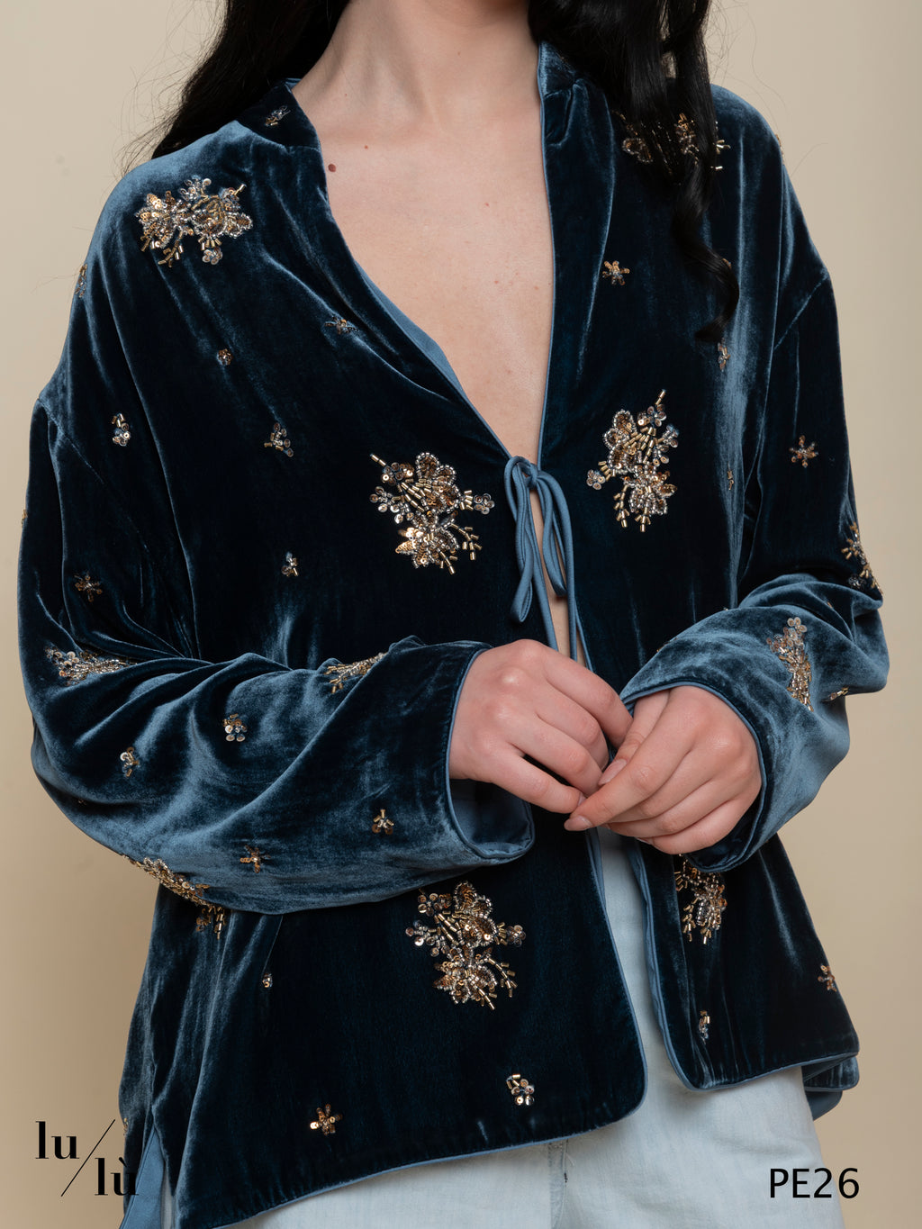 Opera - Giacca donna boxy in velluto di viscosa e seta