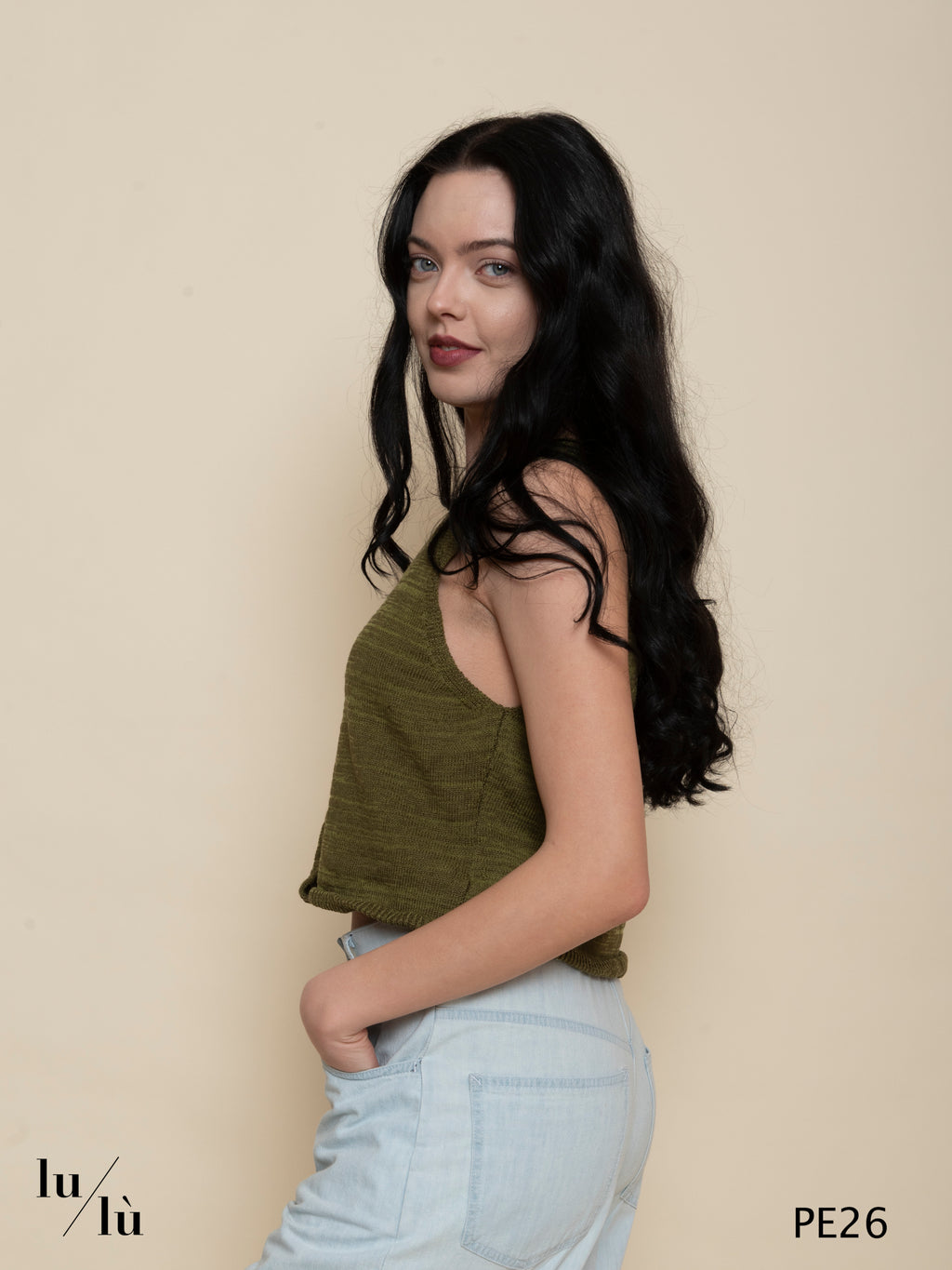 Amarillide - Gilet donna in lino con scollo a V